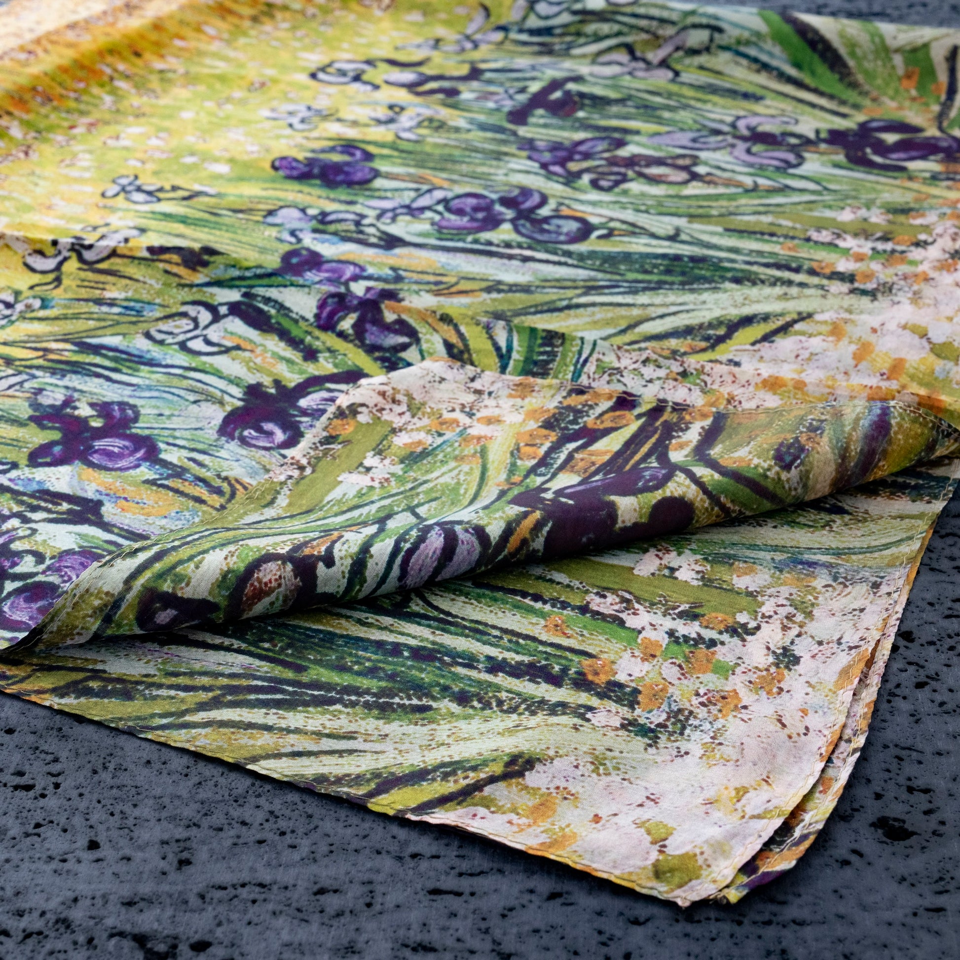 KAIYI 110x170CM 100% Pure Paj Silk Scarf in Oil Floral Print for Women Fashion and Gift (PAJ13)