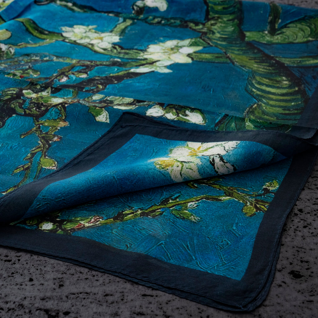 KAIYI 110x170CM 100% Pure Paj Silk Scarf in Floral Print for Women Fashion and Gift (PAJ14)