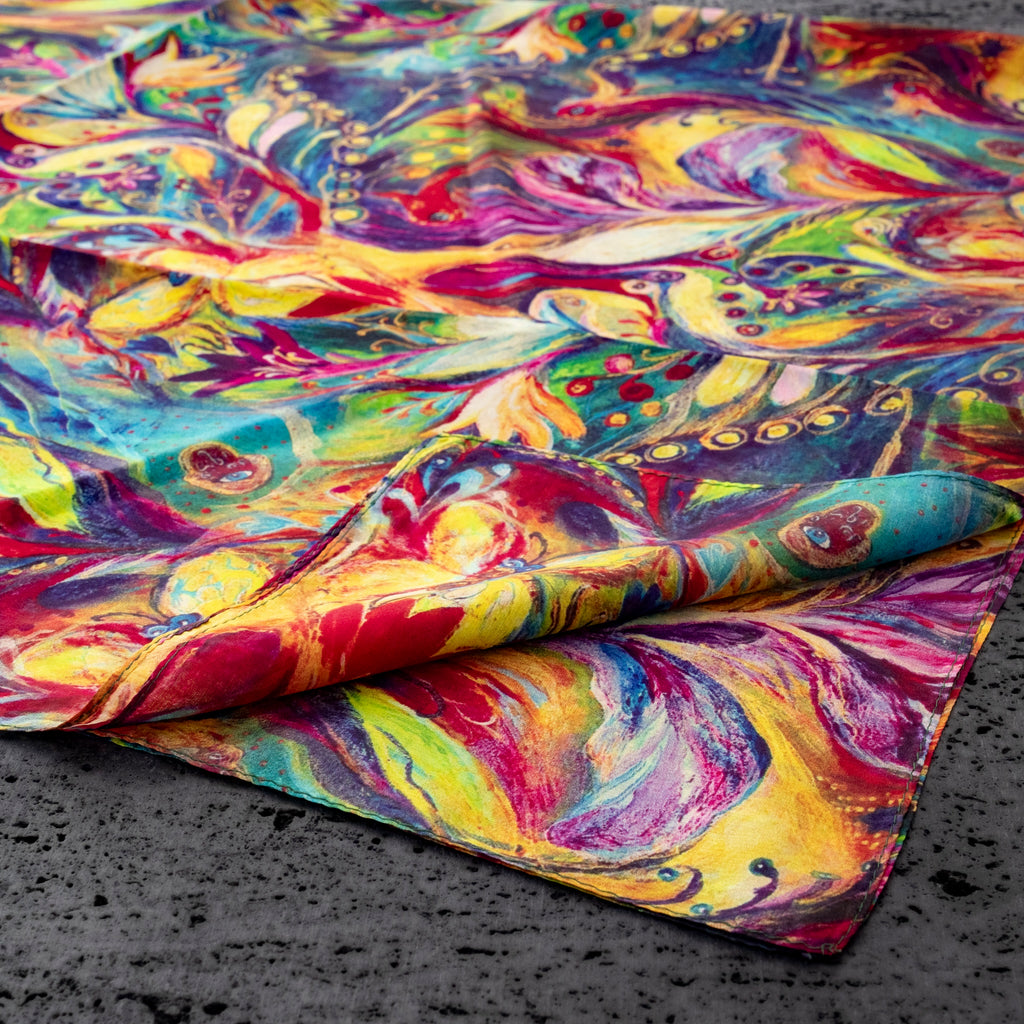 KAIYI 110x170CM 100% Pure Paj Silk Scarf in Oil Print for Women Fashion and Gift (PAJ09)