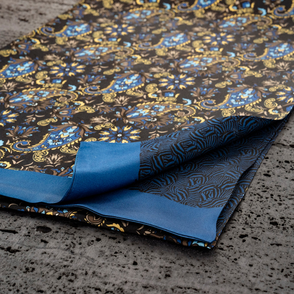 KAIYI 27x160CM 100% Pure Silk Scarf in Double-sided Print for Men’s Fashion and Gift (MEN11)