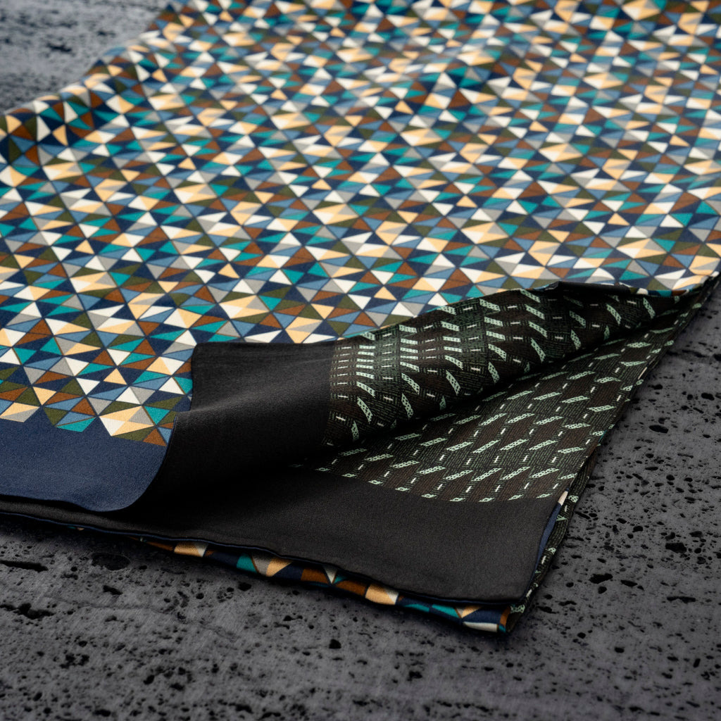 KAIYI 27x160CM 100% Pure Silk Scarf in Double-sided Print for Men’s Fashion and Gift (MEN06)