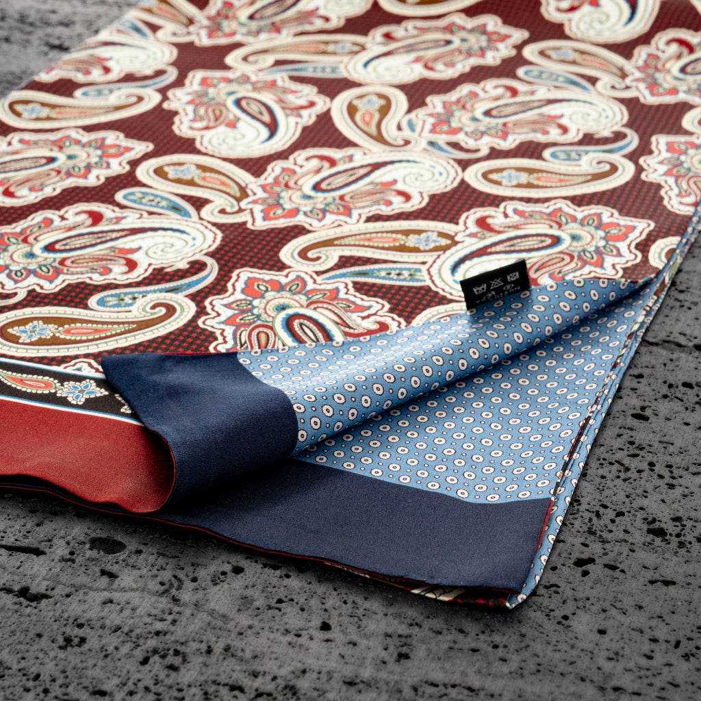 KAIYI 27x160CM 100% Pure Silk Scarf in Double-sided Print for Men’s Fashion and Gift (MEN05)