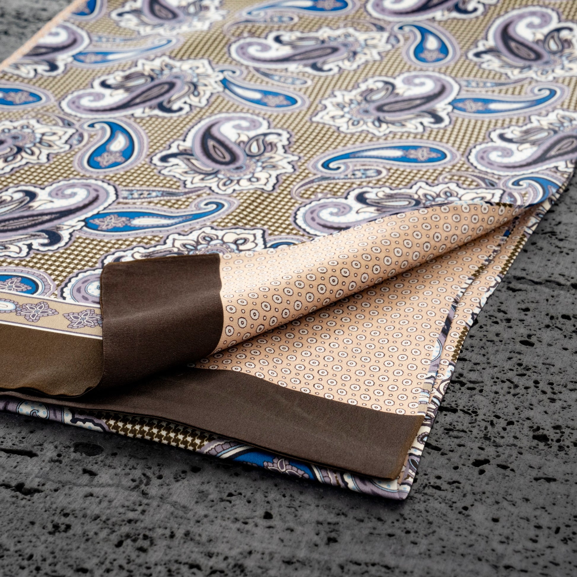 KAIYI 27x160CM 100% Pure Silk Scarf in Double-sided Print for Men’s Fashion and Gift (MEN03)