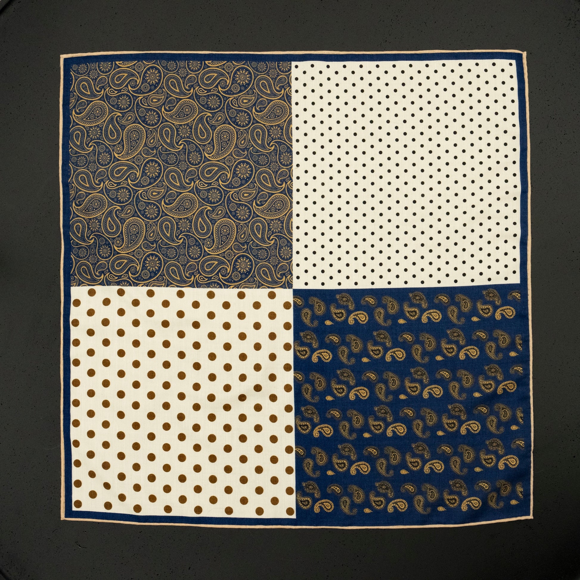 KAIYI 70x70CM Silk-Wool Scarf in Abstract Print for Women Fashion and Gift (SW65-03)