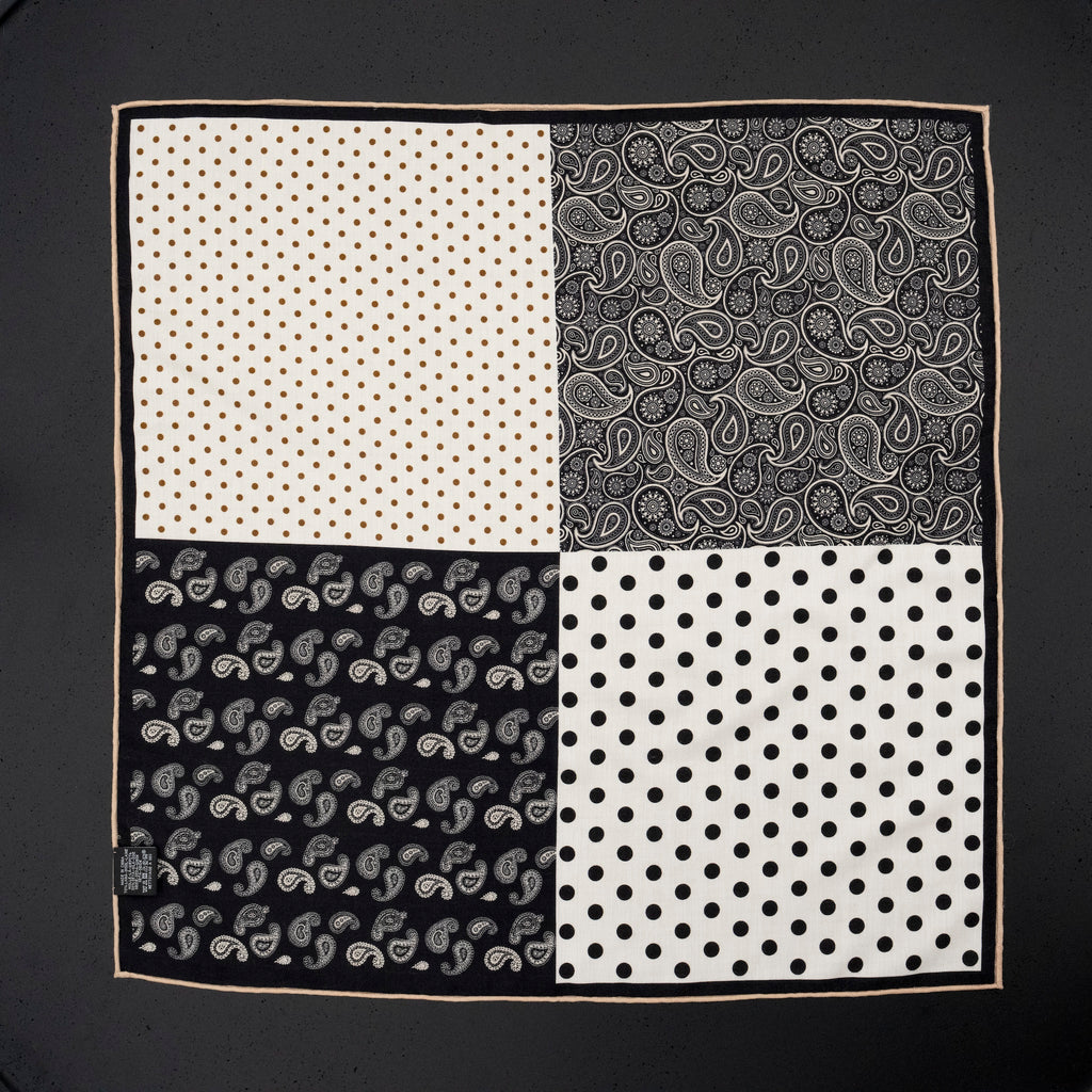 KAIYI 70x70CM Silk-Wool Scarf in Abstract Print for Women Fashion and Gift (SW65-03)
