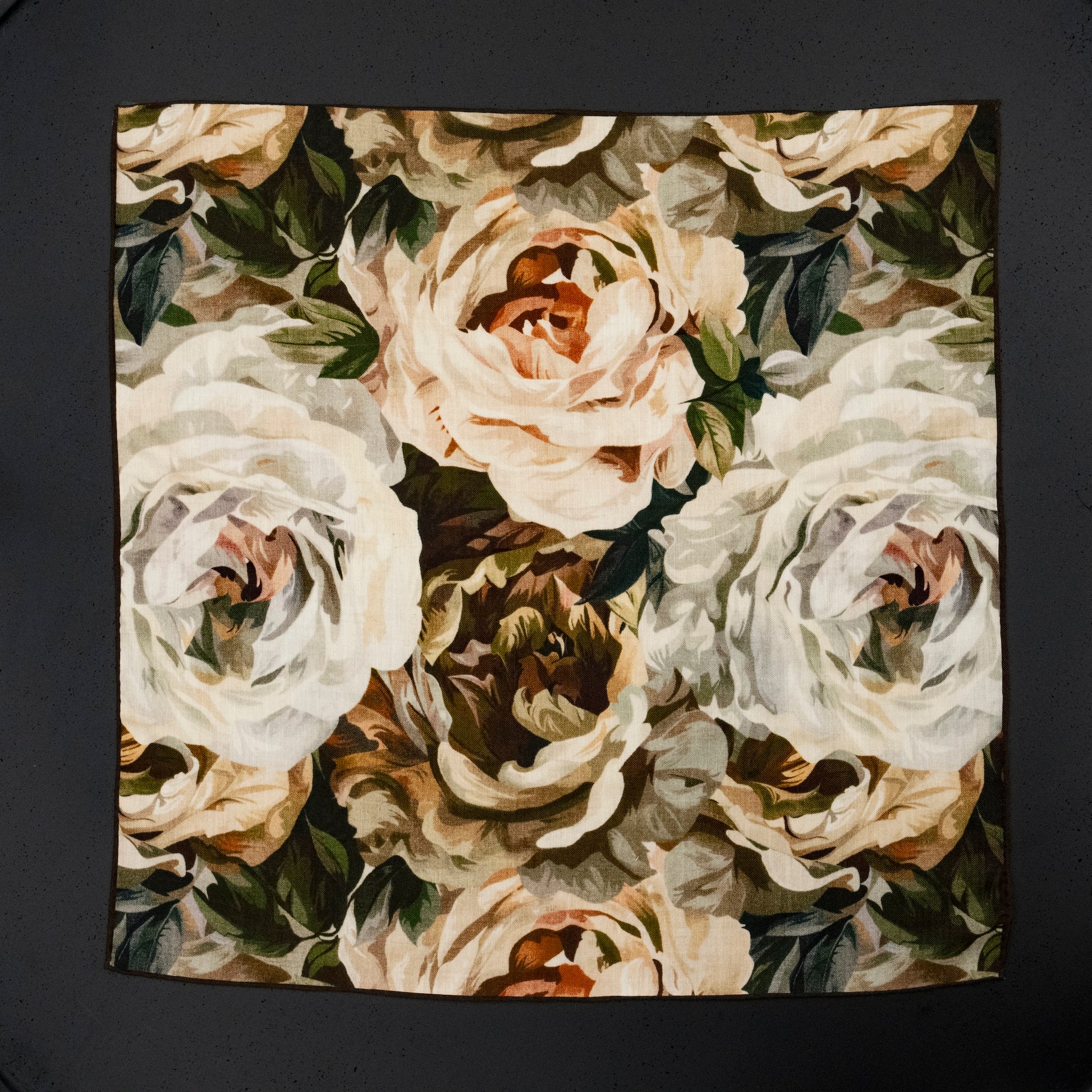 KAIYI 70x70CM Silk-Wool Scarf in Floral Print for Women Fashion and Gift (SW65-05)
