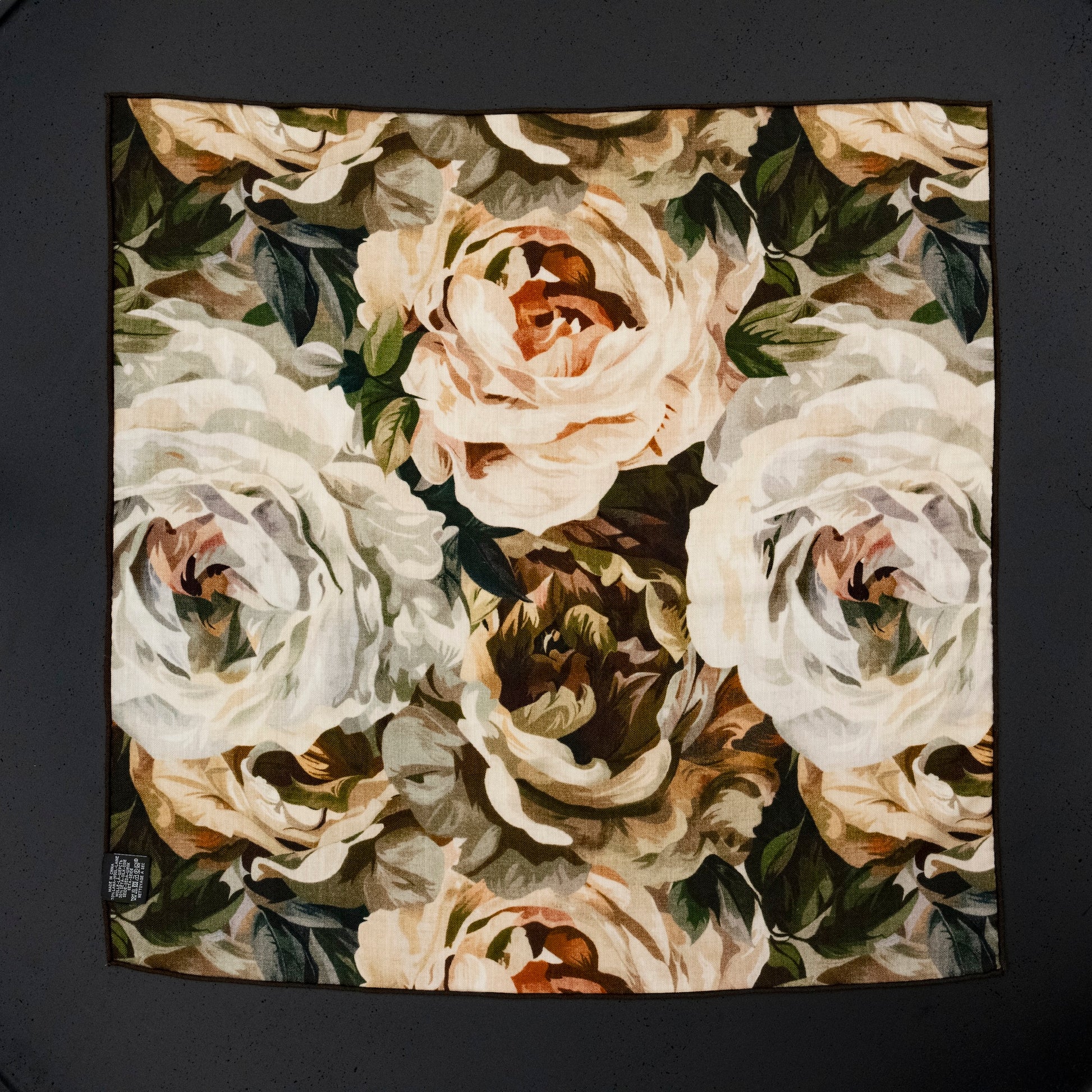 KAIYI 70x70CM Silk-Wool Scarf in Floral Print for Women Fashion and Gift (SW65-05)