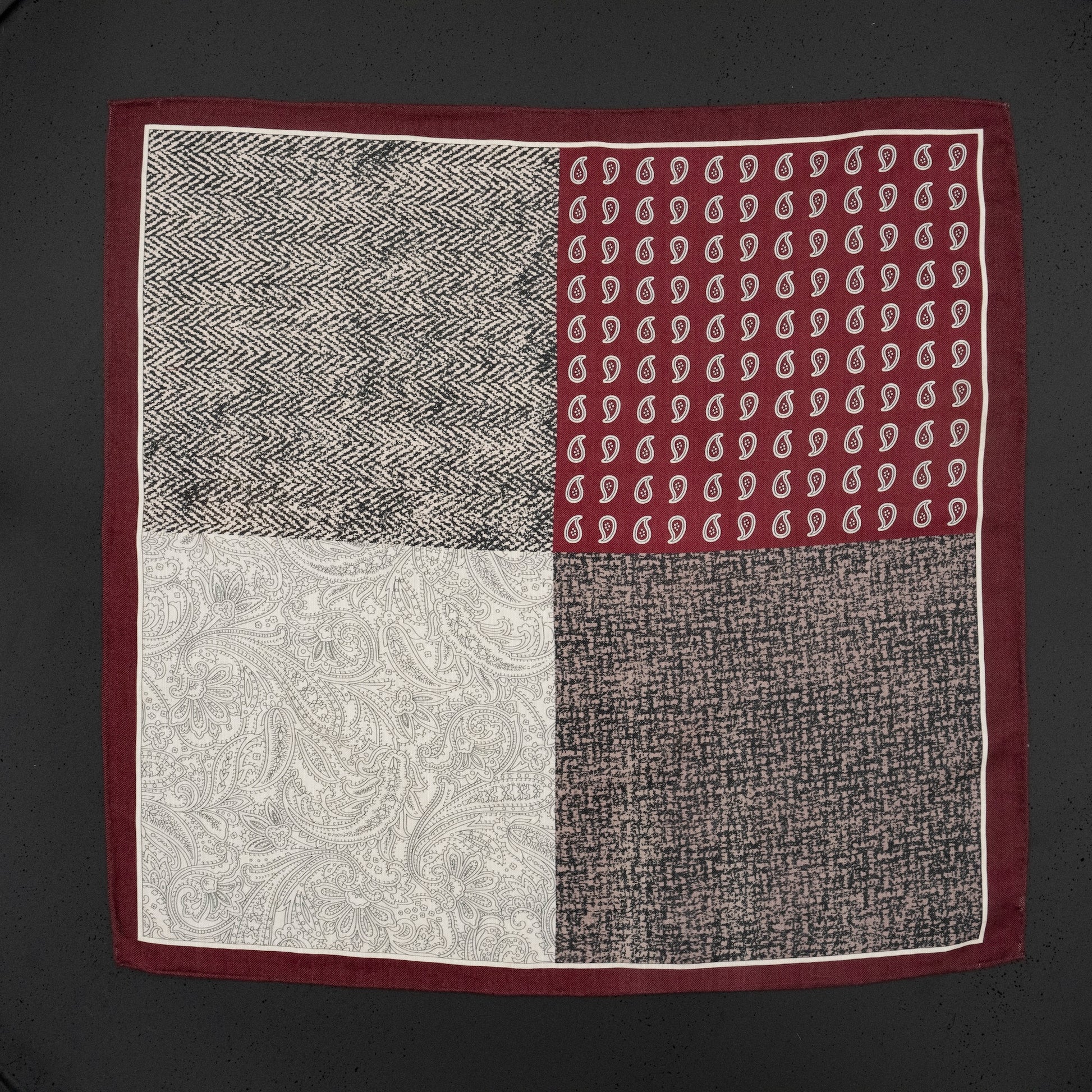 KAIYI 70x70CM Silk-Wool Scarf in Abstract Print for Women Fashion and Gift (SW65-07)