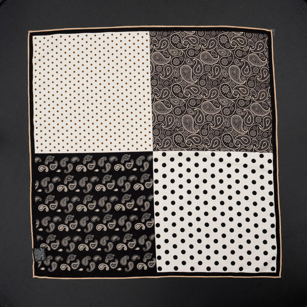 KAIYI 70x70CM Silk-Wool Scarf in Abstract Print for Women Fashion and Gift (SW65-08)