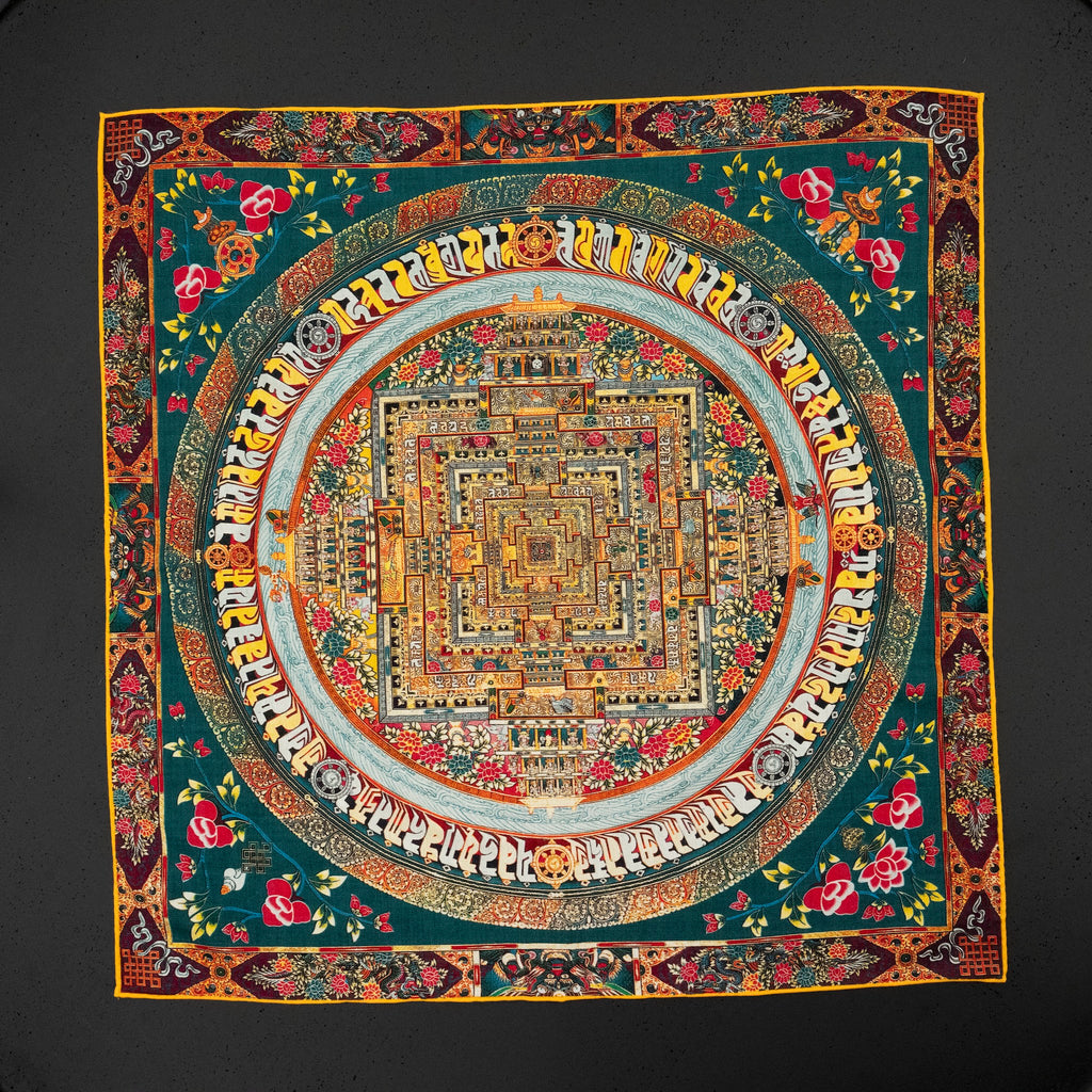 KAIYI 70x70CM Silk-Wool Scarf in Luxurious Print for Women Fashion and Gift (SW65-09)