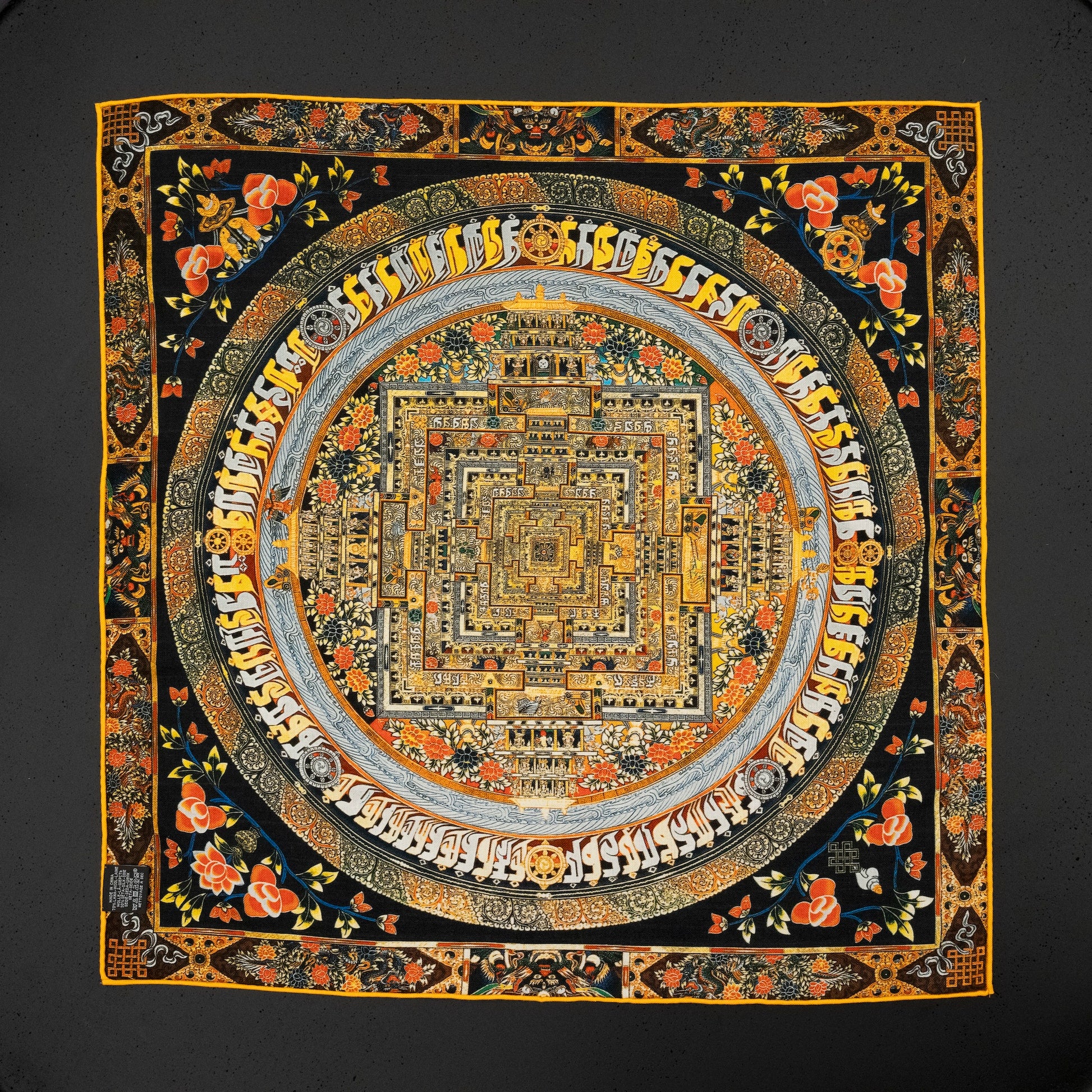 KAIYI 70x70CM Silk-Wool Scarf in Luxurious Print for Women Fashion and Gift (SW65-09)