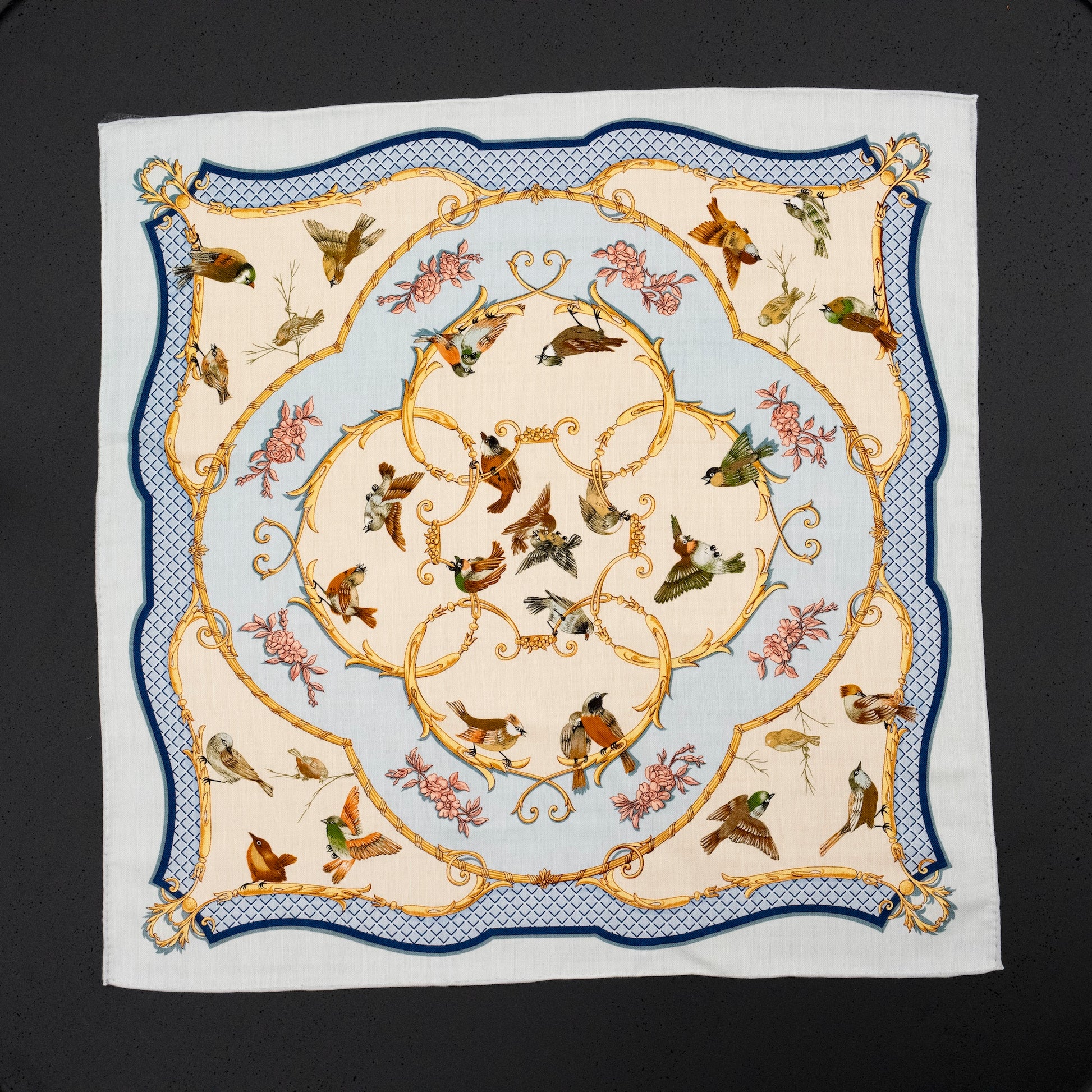 KAIYI 70x70CM Silk-Wool Scarf in Luxurious Print for Women Fashion and Gift (SW65-11)