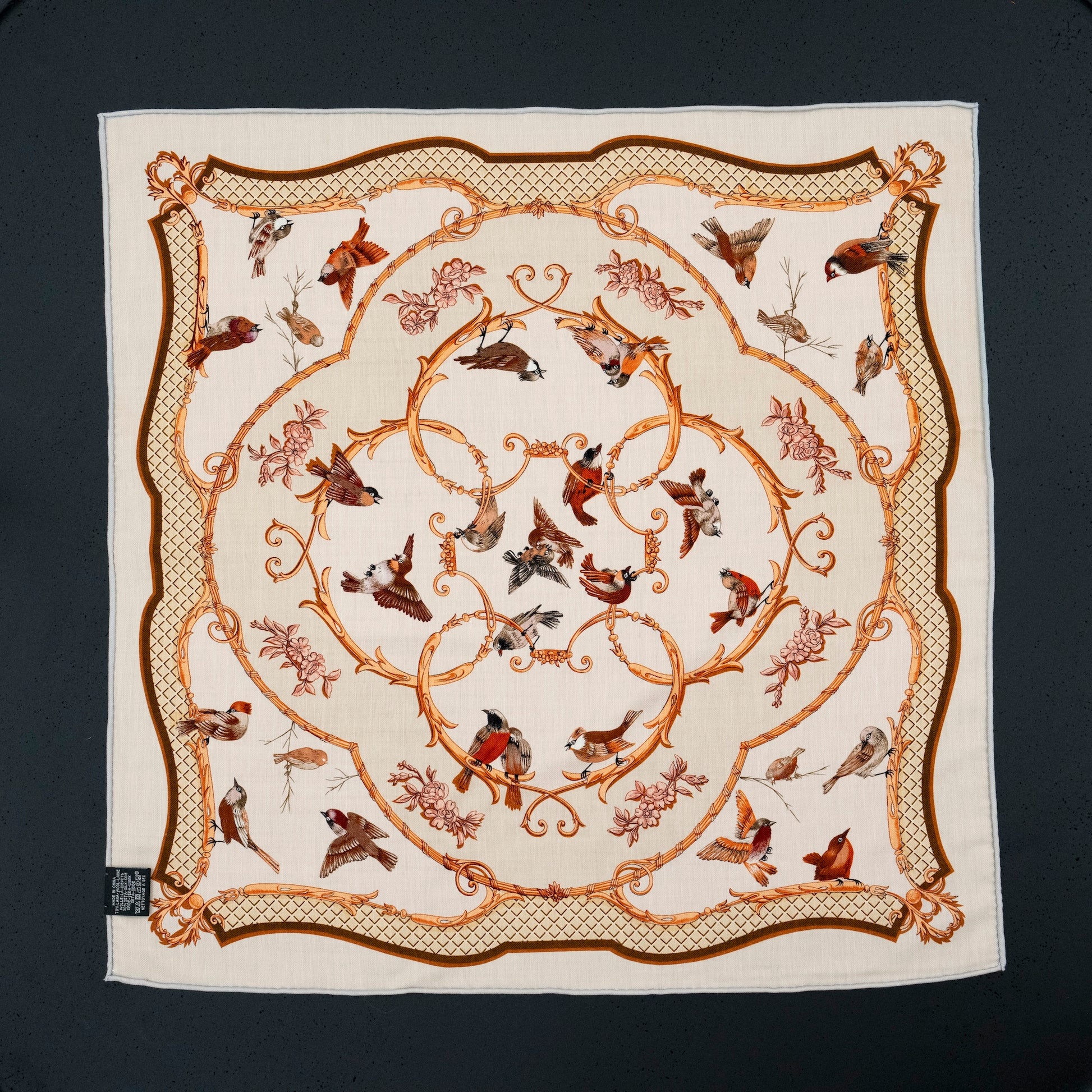 KAIYI 70x70CM Silk-Wool Scarf in Luxurious Print for Women Fashion and Gift (SW65-11)