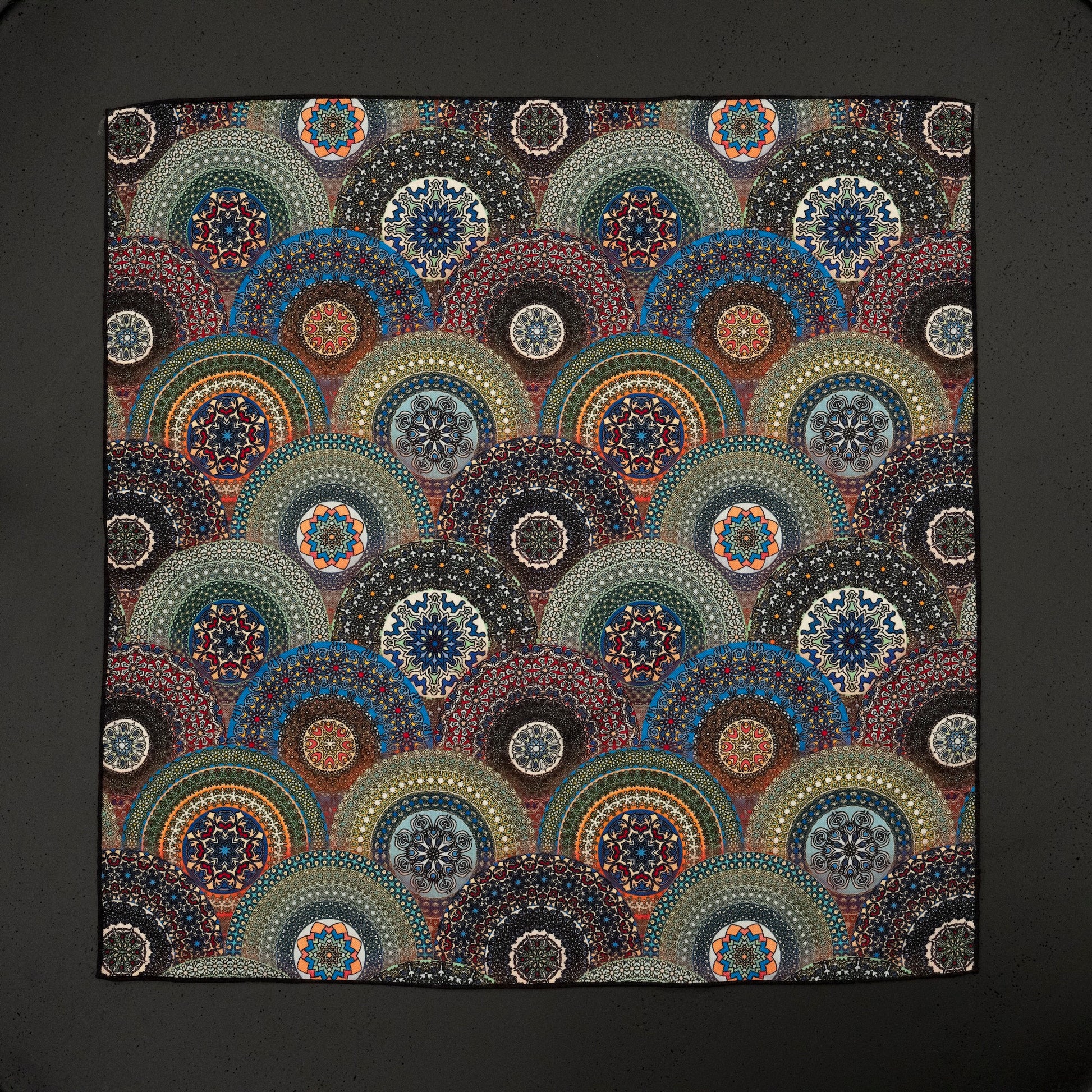 KAIYI 70x70CM Silk-Wool Scarf in Abstract Print for Women Fashion and Gift (SW65-15)