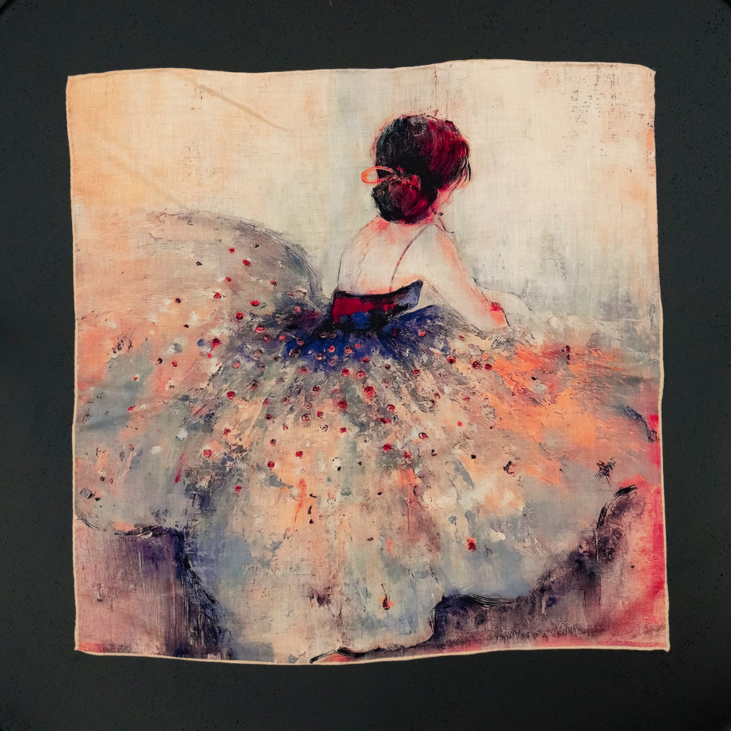 KAIYI 70x70CM Silk-Wool Scarf in Oil Print for Women Fashion and Gift (SW65-16)