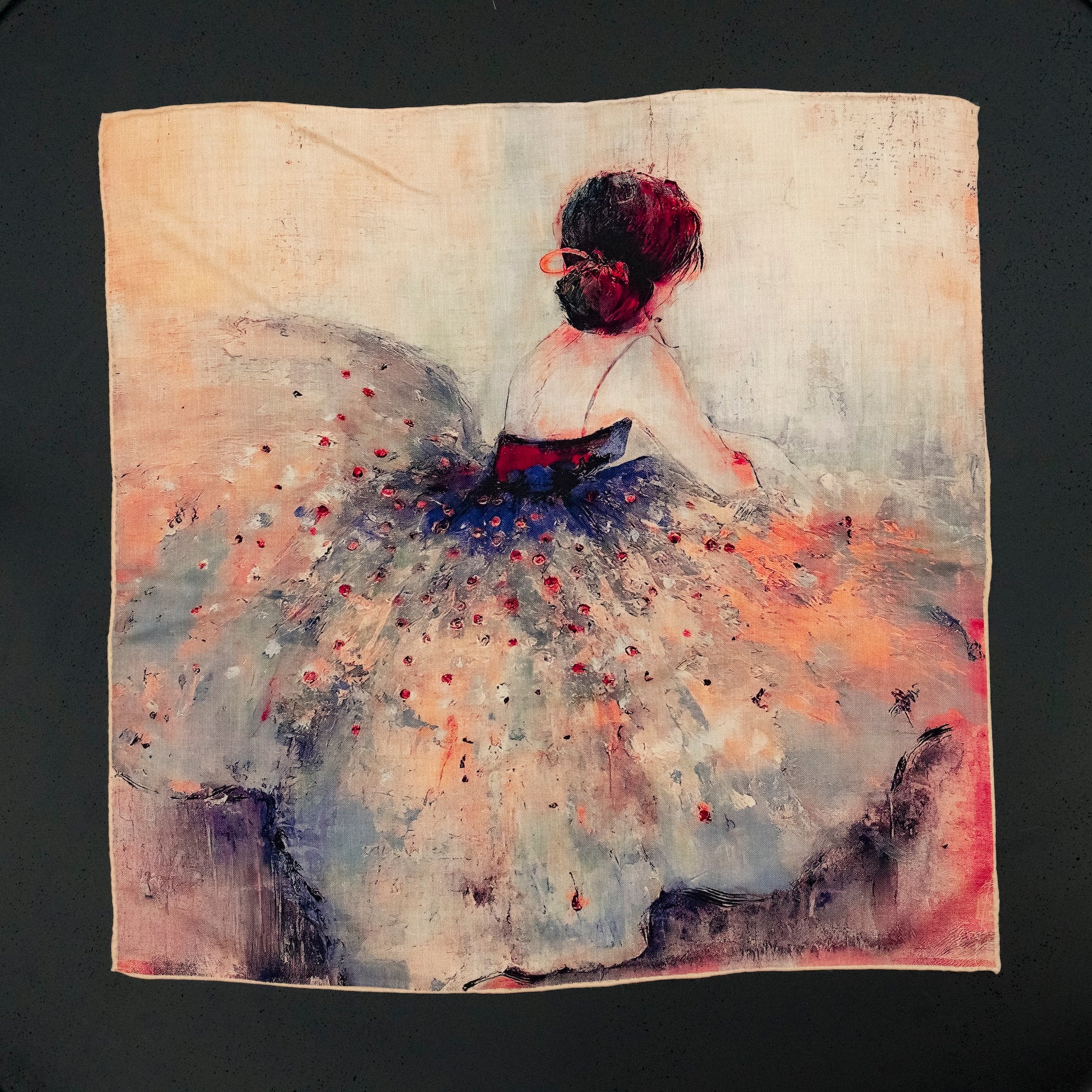 KAIYI 70x70CM Silk-Wool Scarf in Oil Print for Women Fashion and Gift (SW65-16)