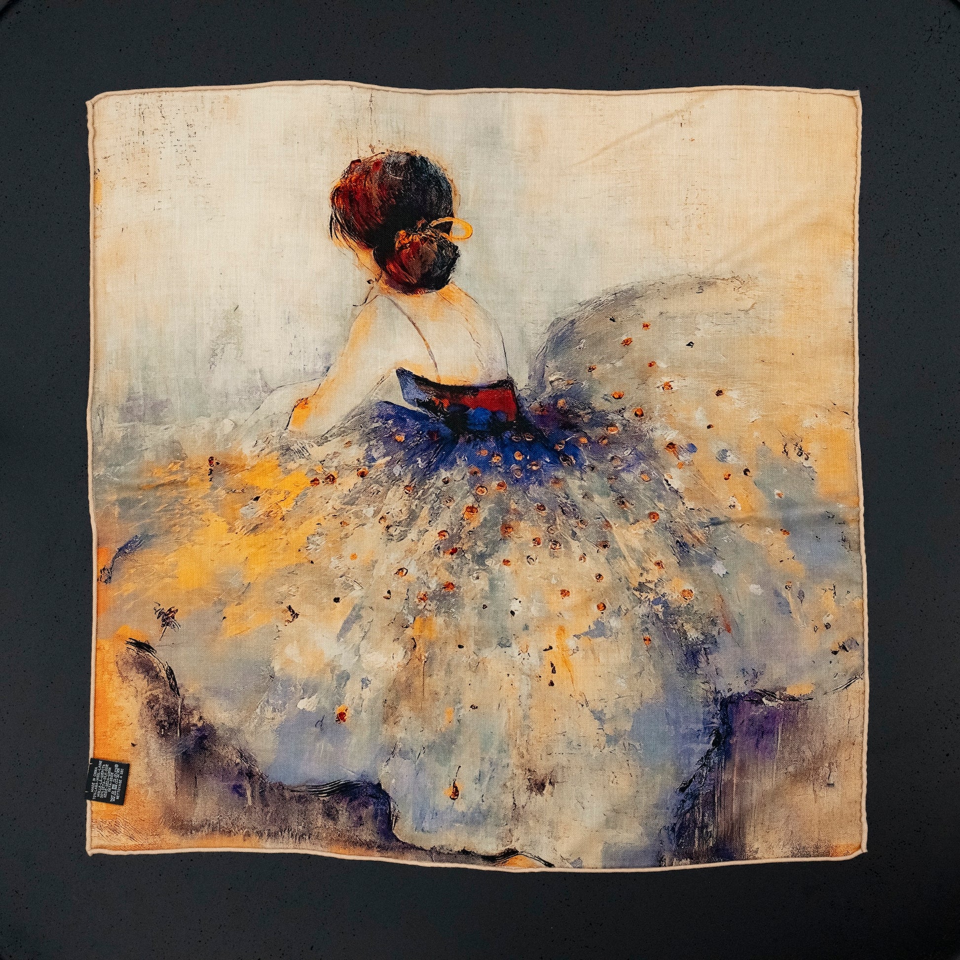 KAIYI 70x70CM Silk-Wool Scarf in Oil Print for Women Fashion and Gift (SW65-16)