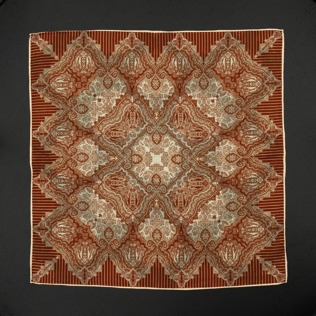 KAIYI 70x70CM Silk-Wool Scarf in Abstract Print for Women Fashion and Gift (SW65-19)