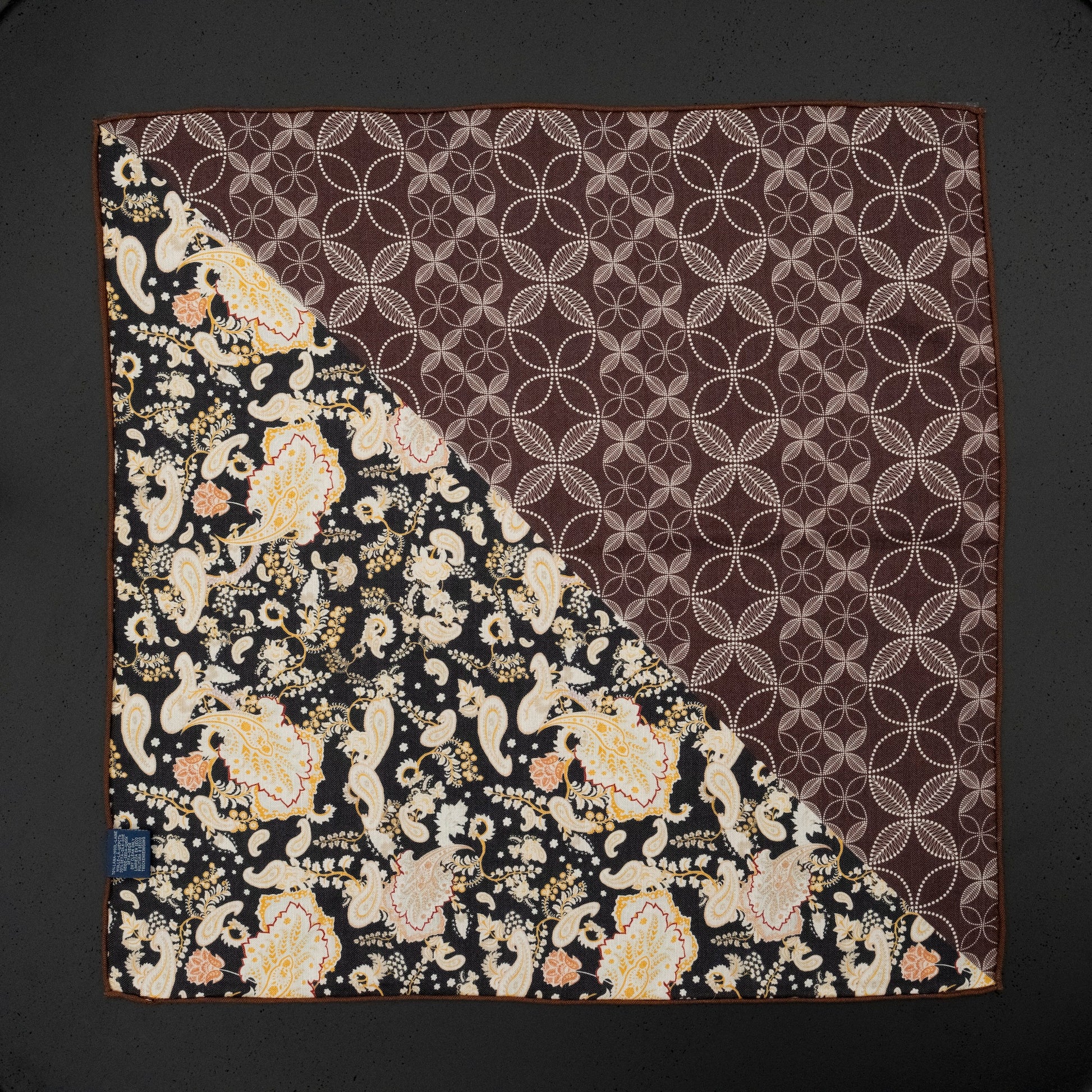 KAIYI 70x70CM Silk-Wool Scarf in Abstract Print for Women Fashion and Gift (SW65-20)