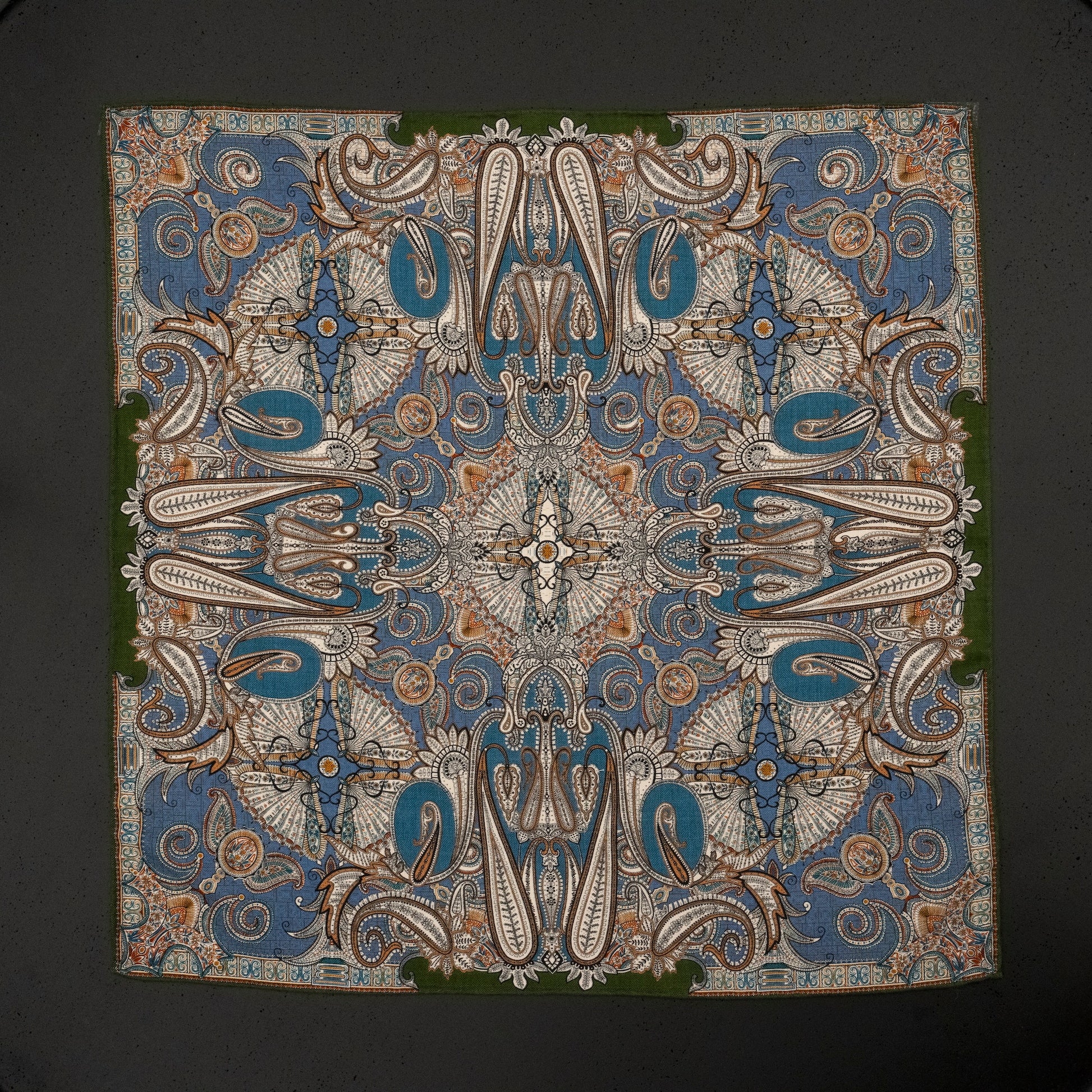 KAIYI 70x70CM Silk-Wool Scarf in Abstract Print for Women Fashion and Gift (SW65-24)