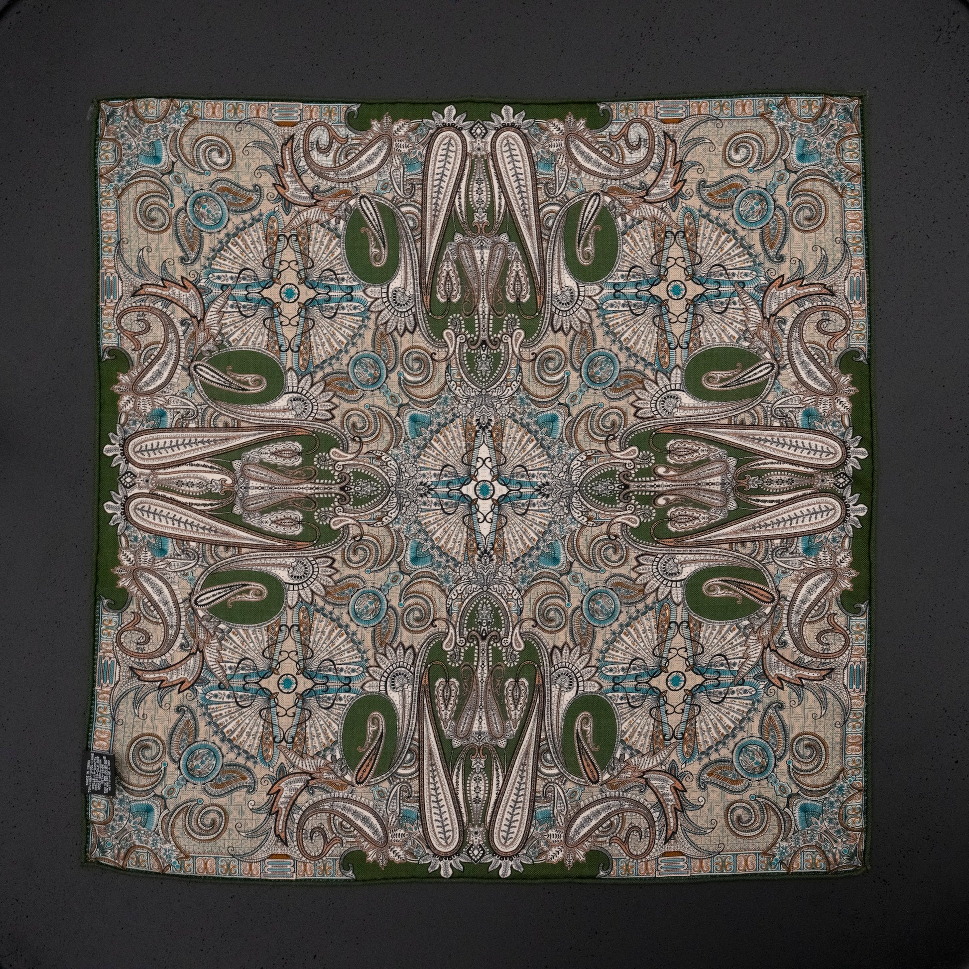 KAIYI 70x70CM Silk-Wool Scarf in Abstract Print for Women Fashion and Gift (SW65-24)