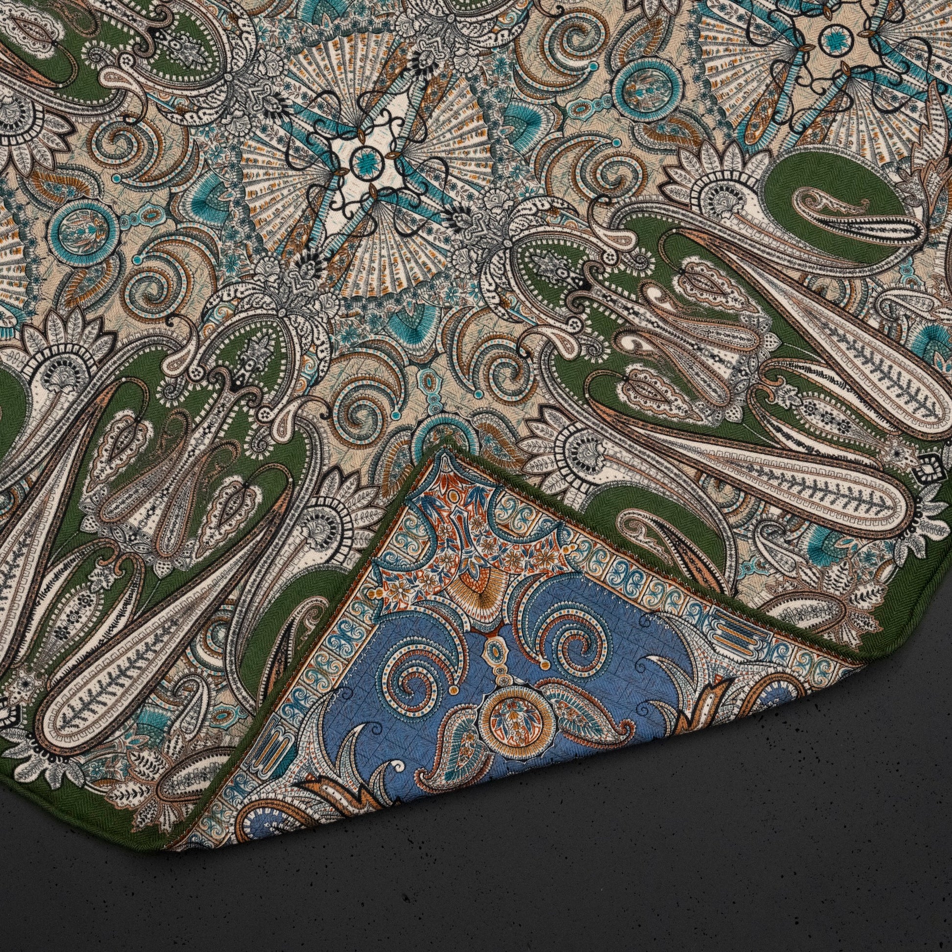 KAIYI 70x70CM Silk-Wool Scarf in Abstract Print for Women Fashion and Gift (SW65-24)