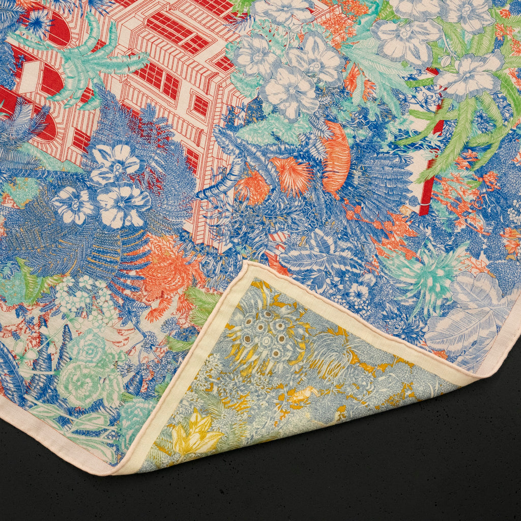 KAIYI 70x70CM Silk-Wool Scarf in Luxurious Print for Women Fashion and Gift (SW65-23)