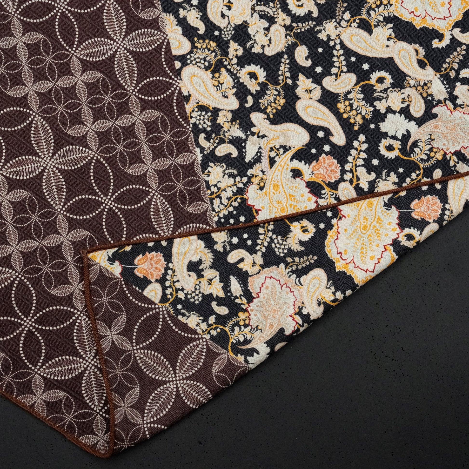 KAIYI 70x70CM Silk-Wool Scarf in Abstract Print for Women Fashion and Gift (SW65-20)