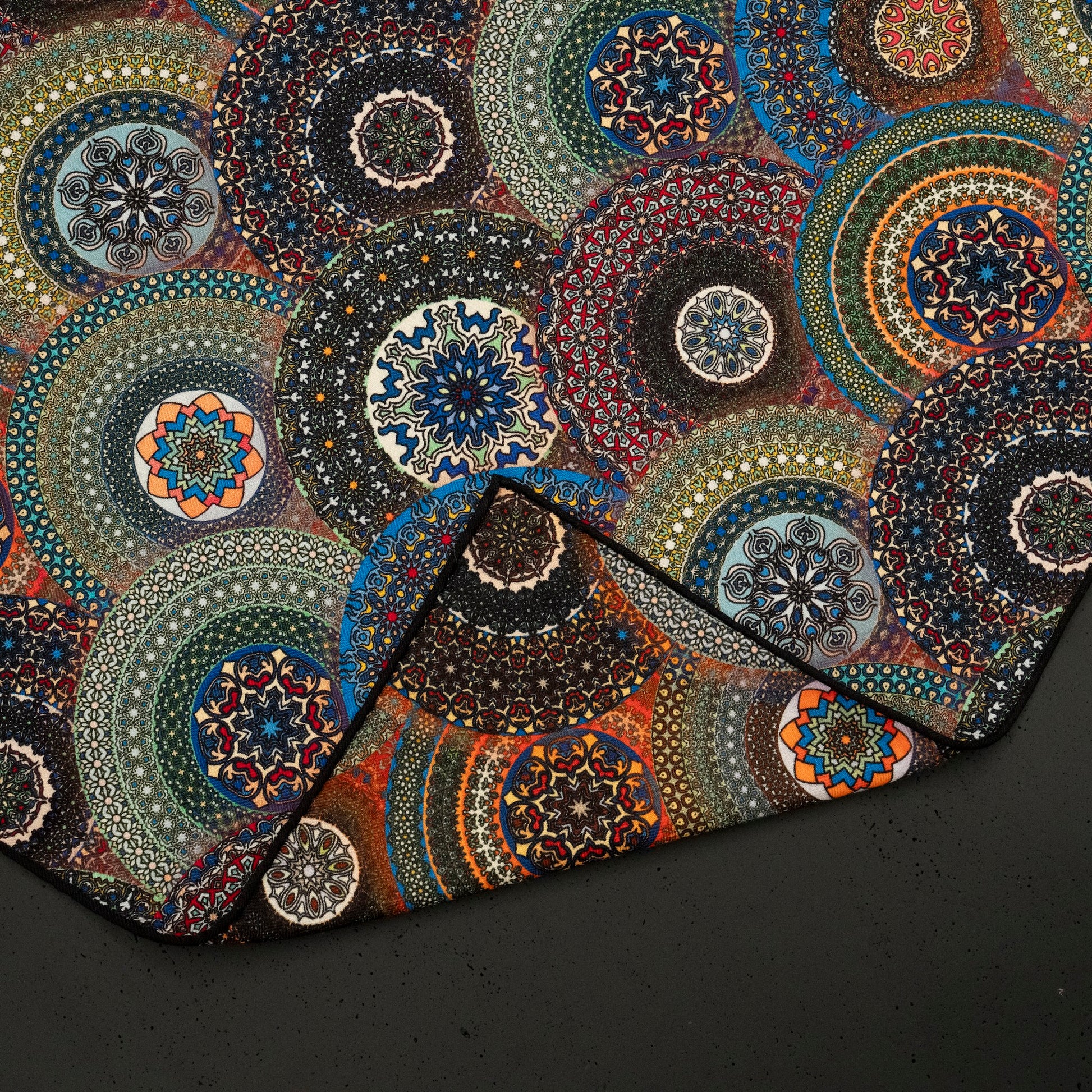 KAIYI 70x70CM Silk-Wool Scarf in Abstract Print for Women Fashion and Gift (SW65-15)