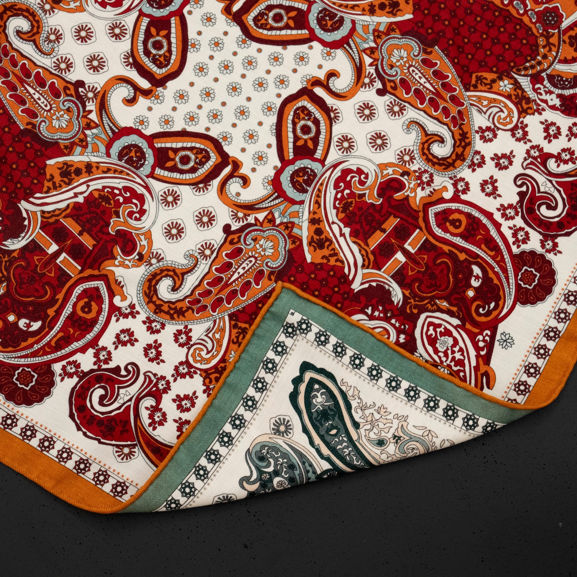 KAIYI 70x70CM Silk-Wool Scarf in Abstract Print for Women Fashion and Gift (SW65-14)