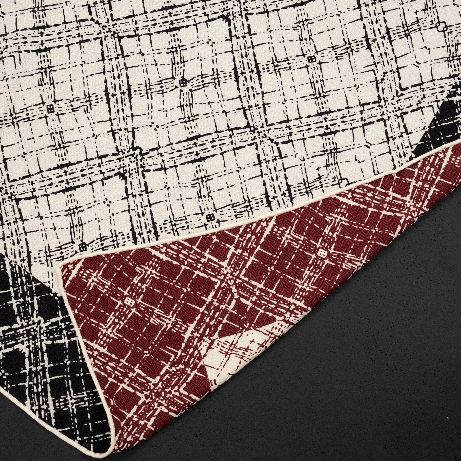 KAIYI 70x70CM Silk-Wool Scarf in Abstract Print for Women Fashion and Gift (SW65-10)