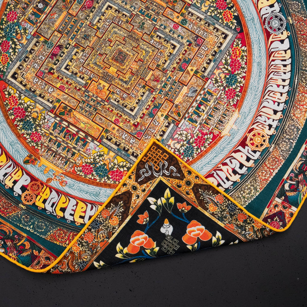 KAIYI 70x70CM Silk-Wool Scarf in Luxurious Print for Women Fashion and Gift (SW65-09)