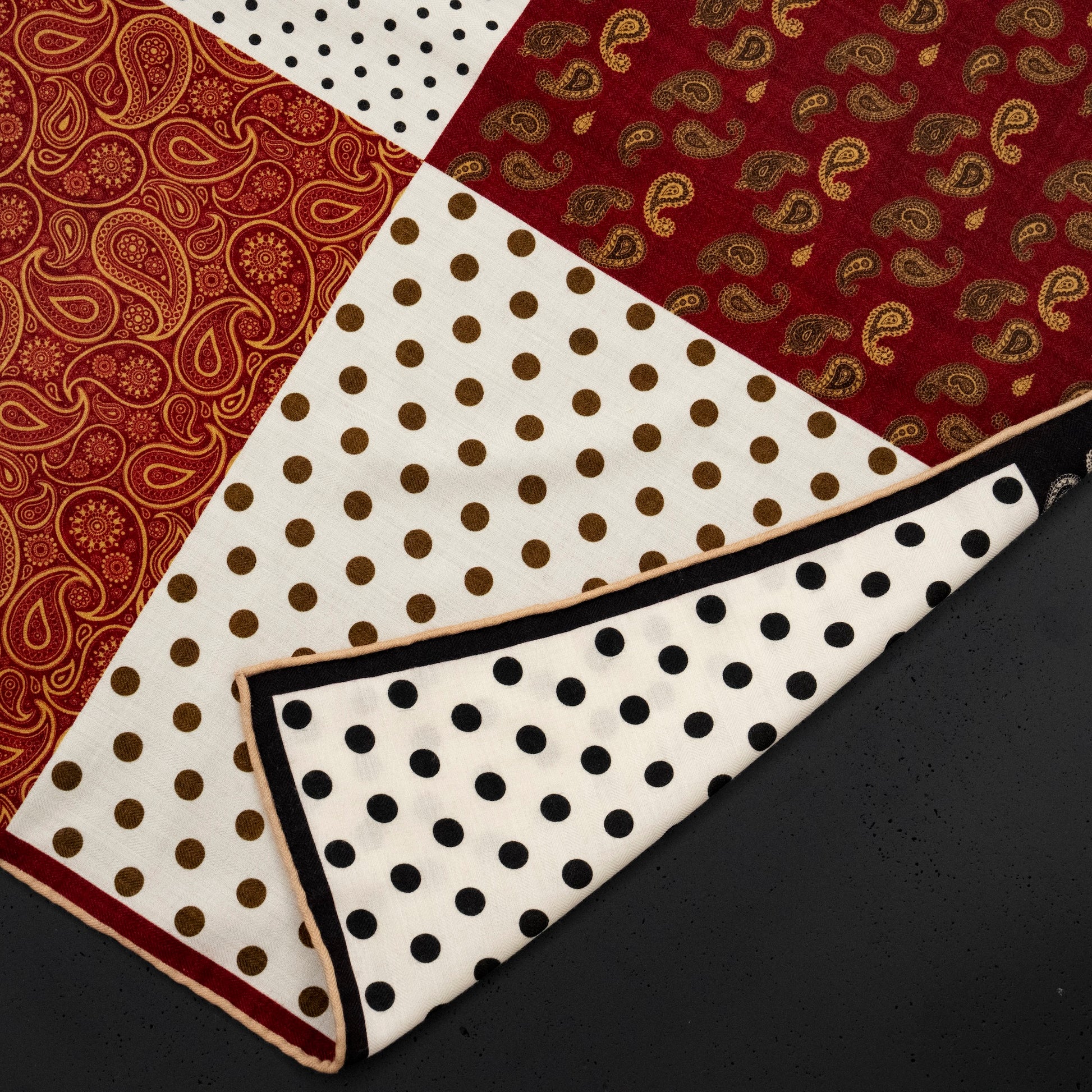 KAIYI 70x70CM Silk-Wool Scarf in Abstract Print for Women Fashion and Gift (SW65-08)