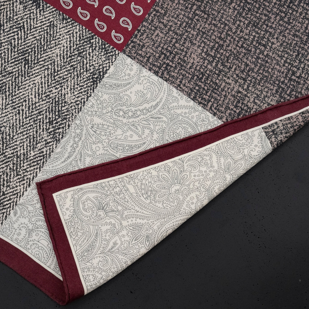 KAIYI 70x70CM Silk-Wool Scarf in Abstract Print for Women Fashion and Gift (SW65-07)