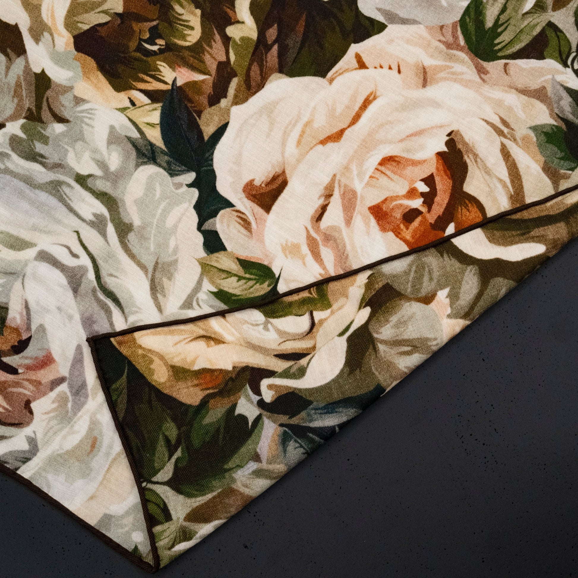 KAIYI 70x70CM Silk-Wool Scarf in Floral Print for Women Fashion and Gift (SW65-05)