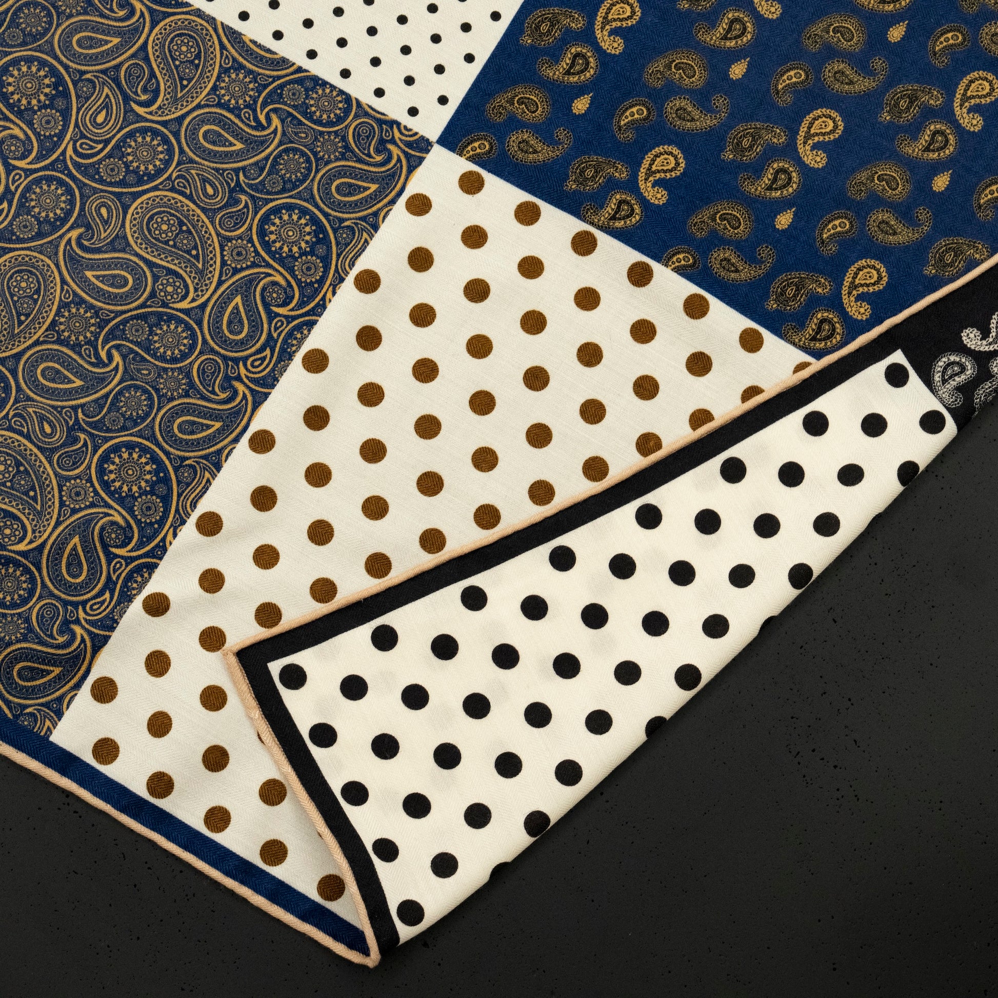 KAIYI 70x70CM Silk-Wool Scarf in Abstract Print for Women Fashion and Gift (SW65-03)