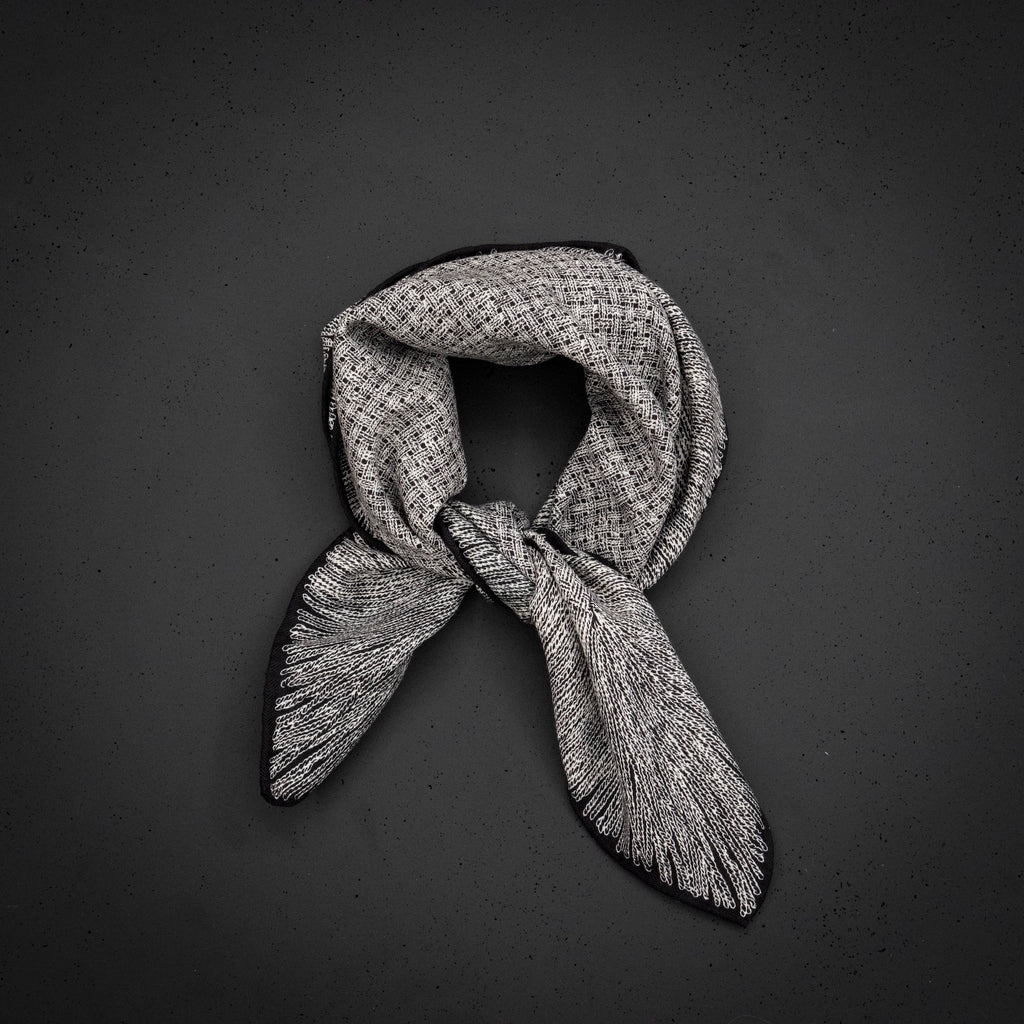 KAIYI 70x70CM Silk-Wool Scarf in Abstract Print for Women Fashion and Gift (SW65-04)