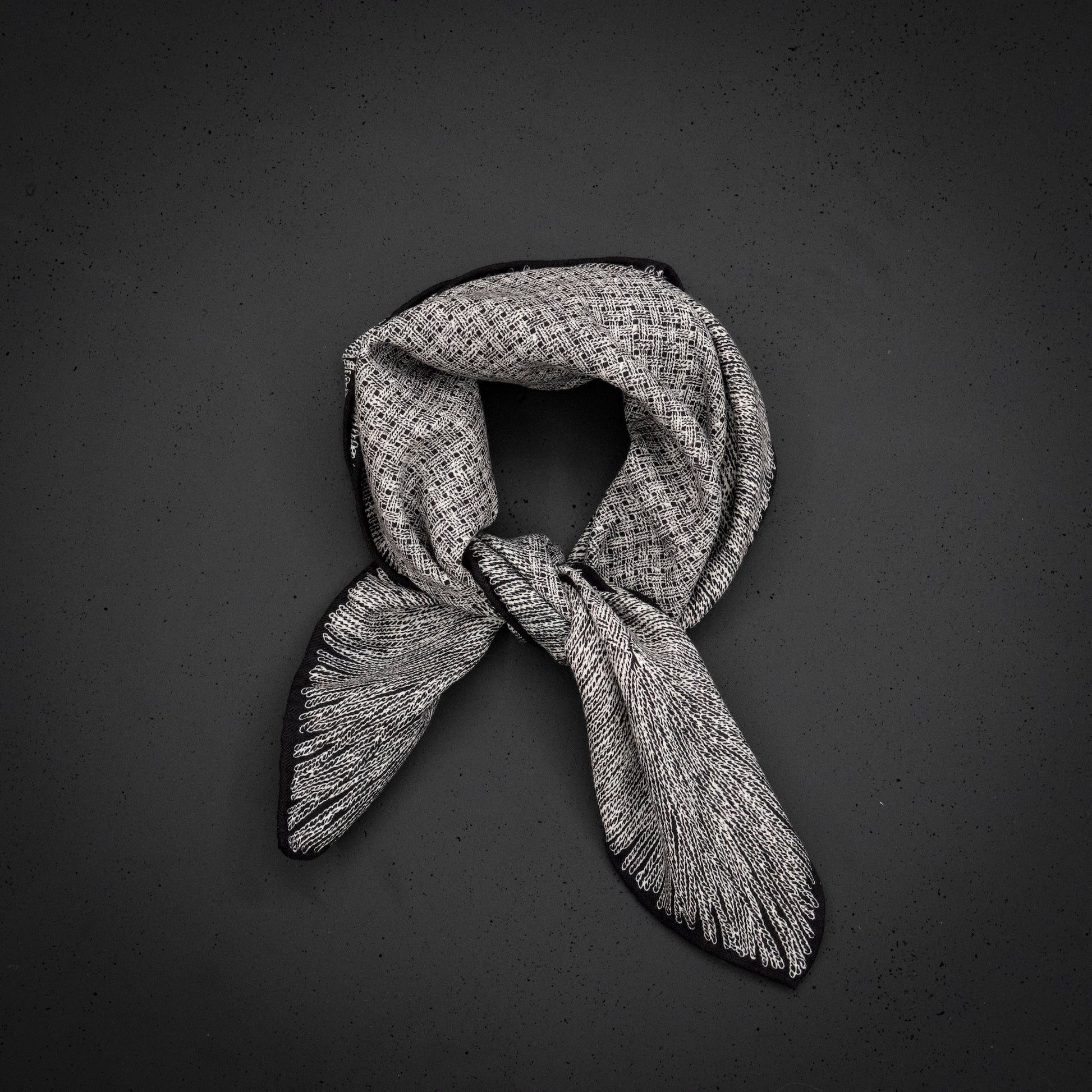 KAIYI 70x70CM Silk-Wool Scarf in Abstract Print for Women Fashion and Gift (SW65-04)