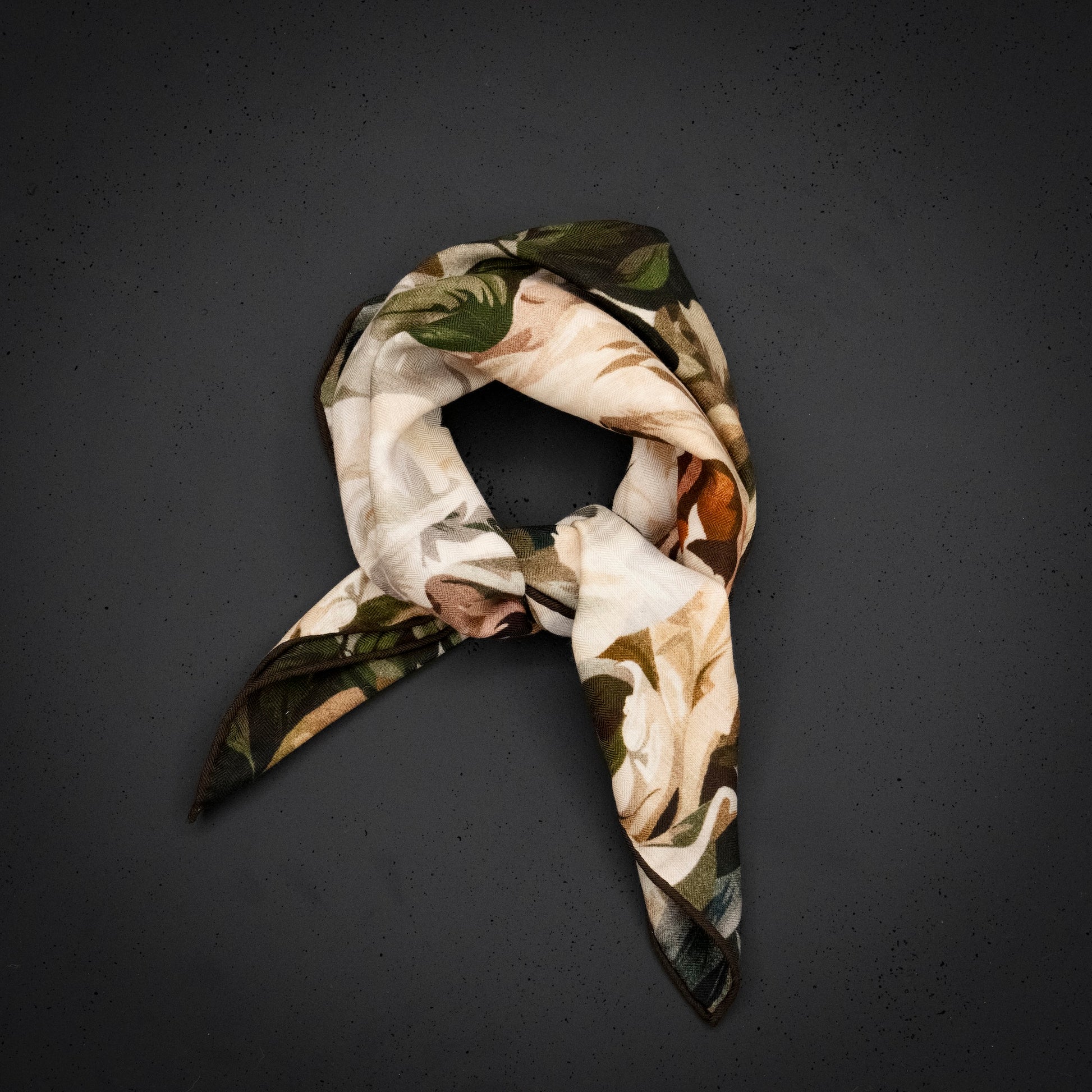 KAIYI 70x70CM Silk-Wool Scarf in Floral Print for Women Fashion and Gift (SW65-05)
