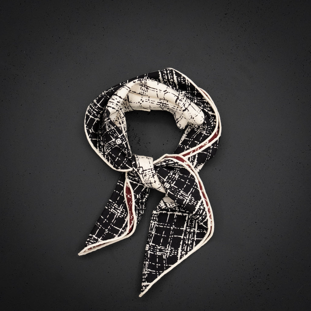 KAIYI 70x70CM Silk-Wool Scarf in Abstract Print for Women Fashion and Gift (SW65-10)