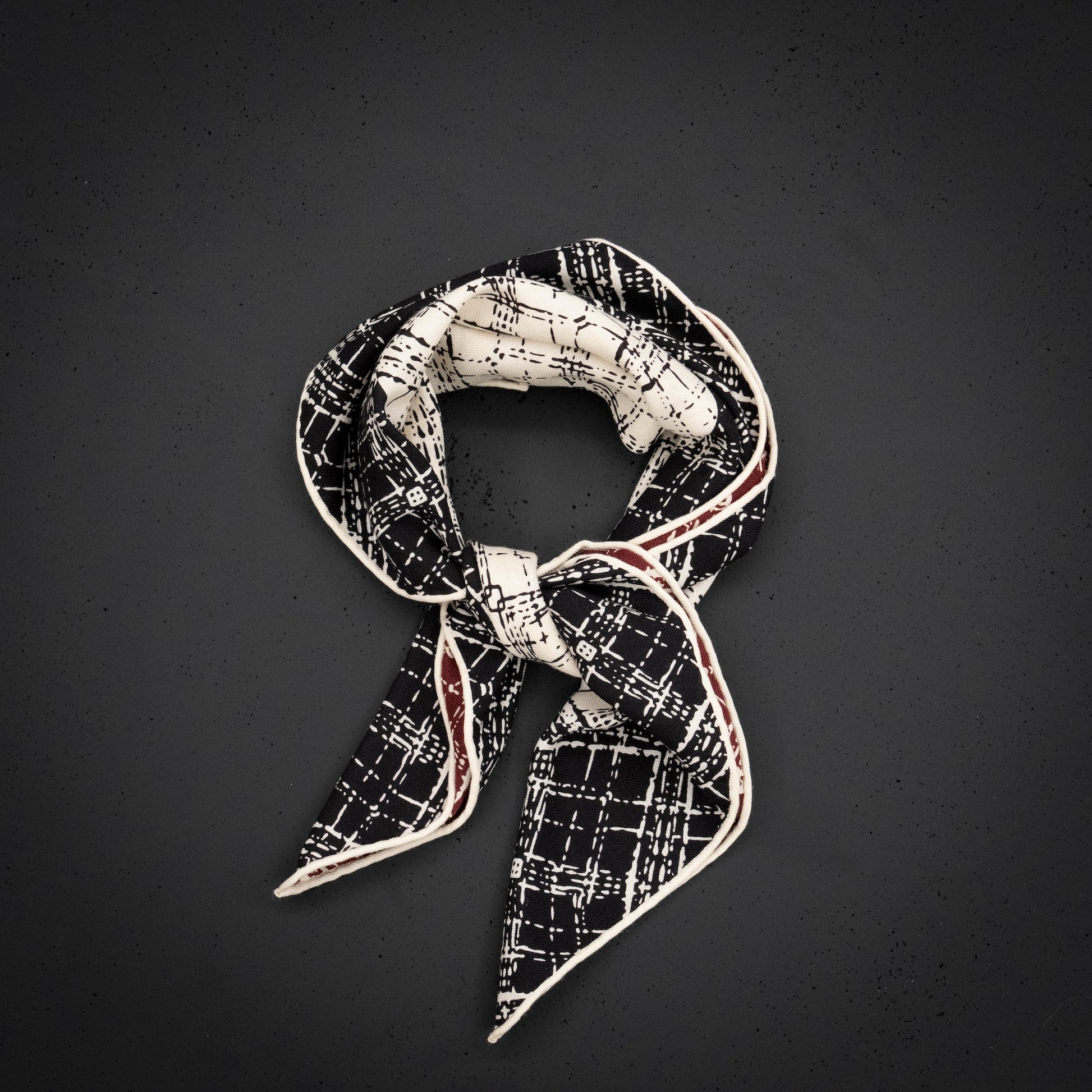 KAIYI 70x70CM Silk-Wool Scarf in Abstract Print for Women Fashion and Gift (SW65-10)