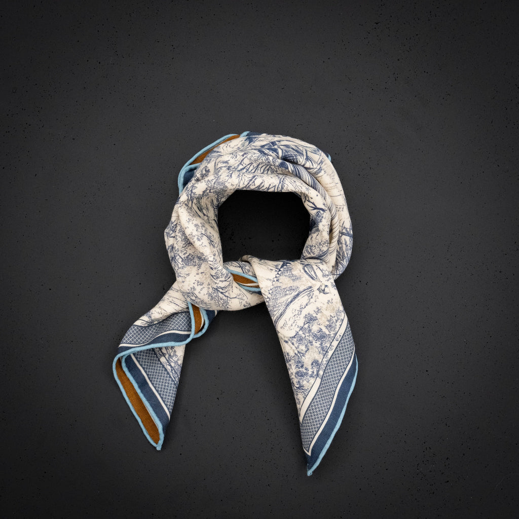 KAIYI 70x70CM Silk-Wool Scarf in Luxurious Print for Women Fashion and Gift (SW65-12)