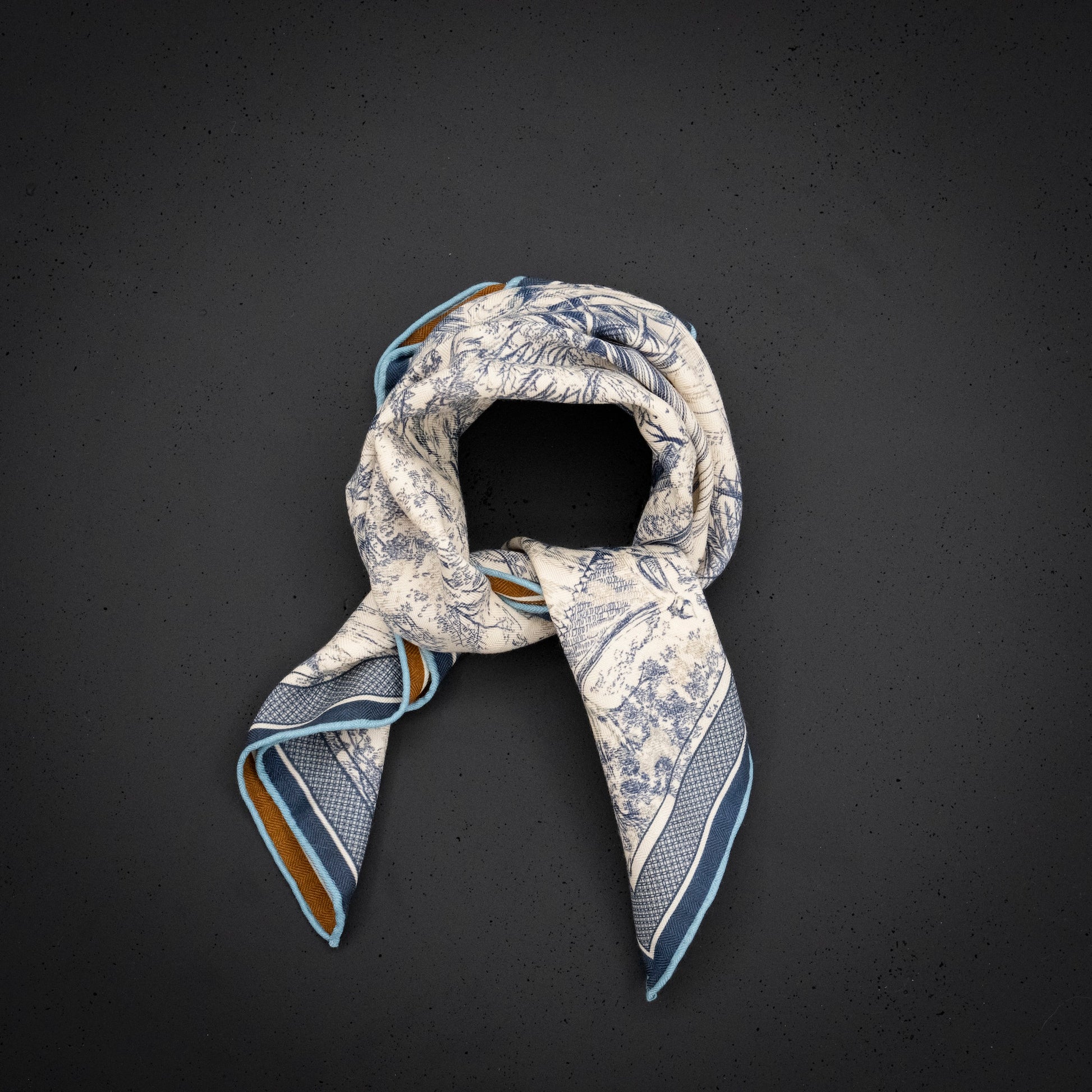 KAIYI 70x70CM Silk-Wool Scarf in Luxurious Print for Women Fashion and Gift (SW65-12)