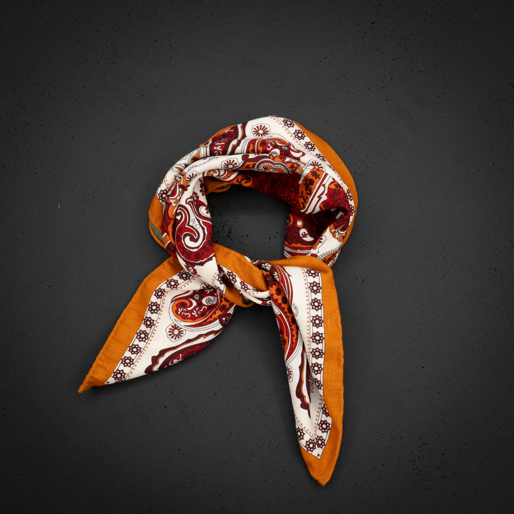 KAIYI 70x70CM Silk-Wool Scarf in Abstract Print for Women Fashion and Gift (SW65-14)