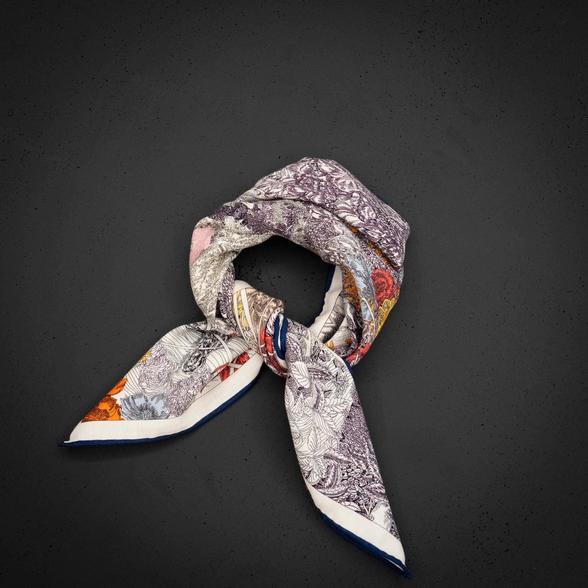 KAIYI 70x70CM Silk-Wool Scarf in Landscape Print for Women Fashion and Gift (SW65-18)