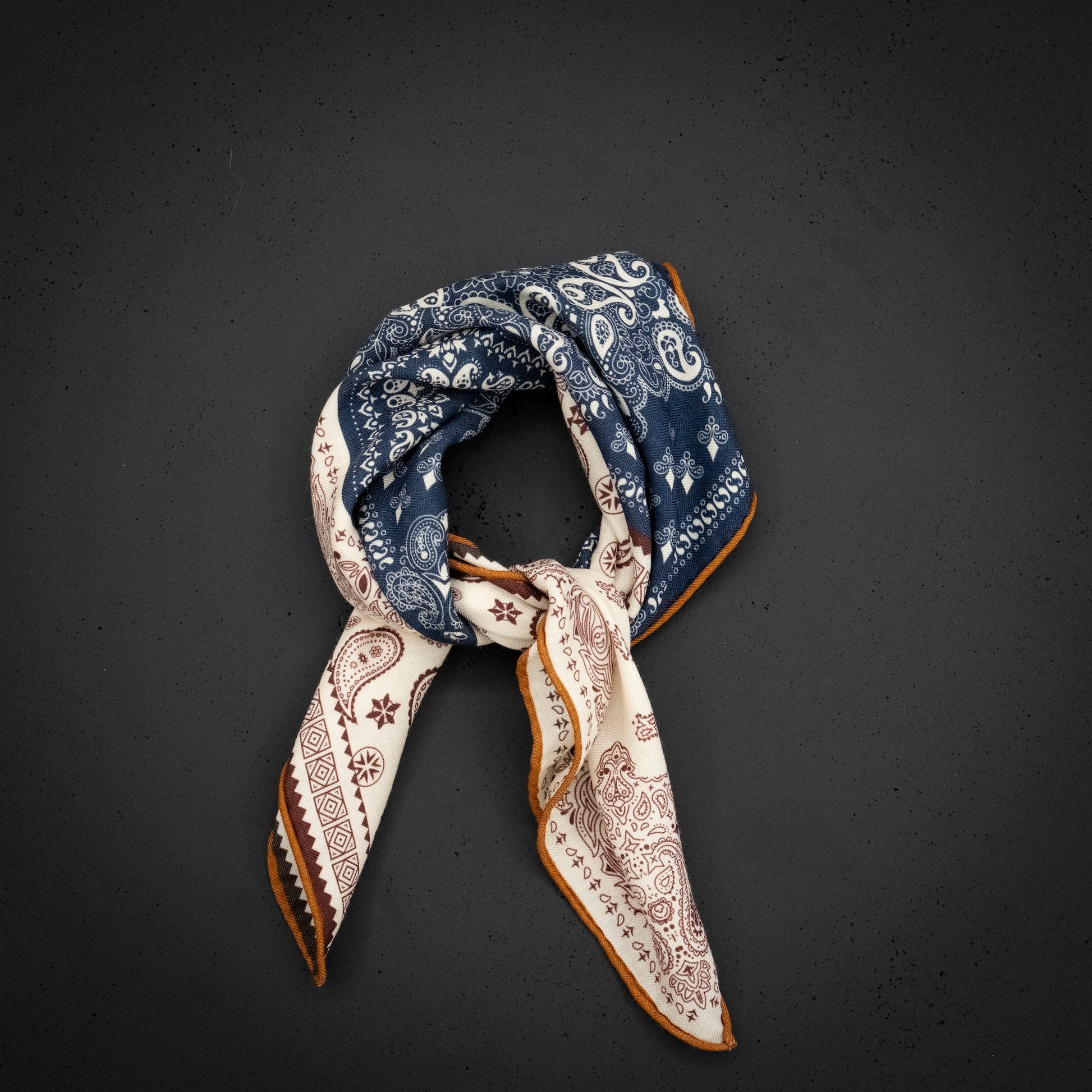 KAIYI 70x70CM Silk-Wool Scarf in Abstract Print for Women Fashion and Gift (SW65-21)