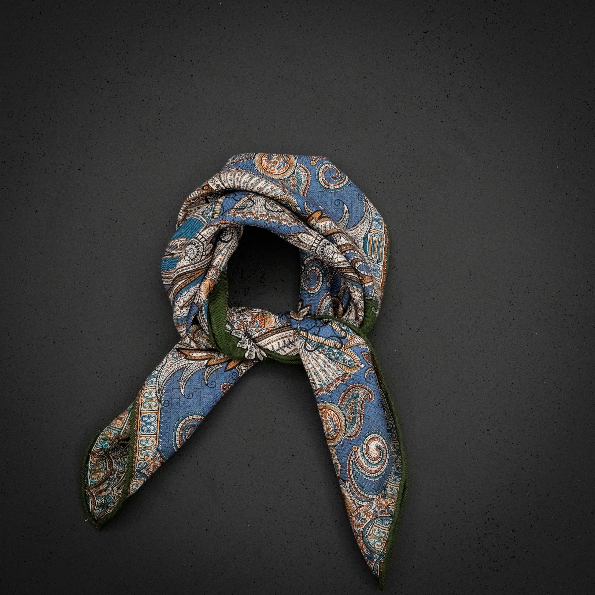 KAIYI 70x70CM Silk-Wool Scarf in Abstract Print for Women Fashion and Gift (SW65-24)