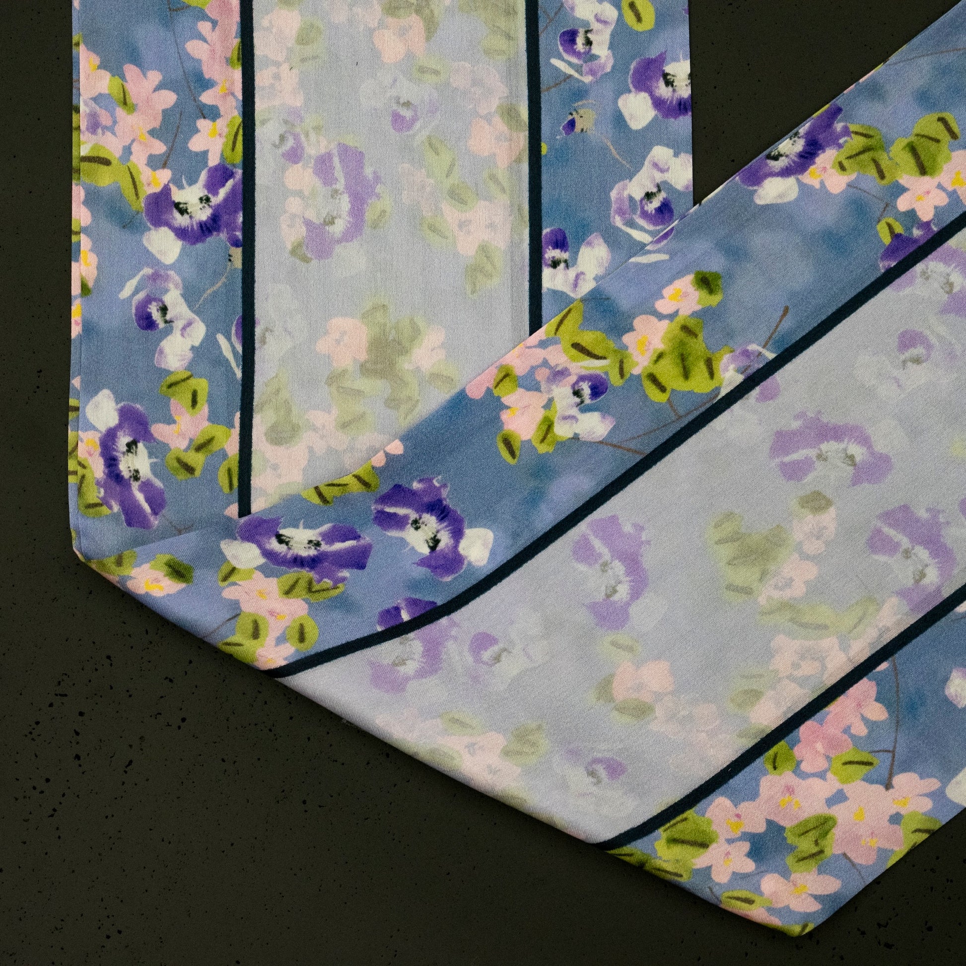 KAIYI 17x150CM 100% Pure Silk Scarf in Floral Print for Women Fashion and Gift (SU12)