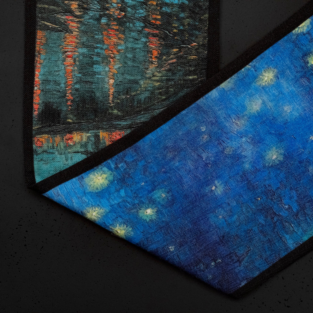KAIYI 15x150CM Silk-Wool Scarf in Double-Sided Oil Print for Women Fashion and Gift (SW15-09)