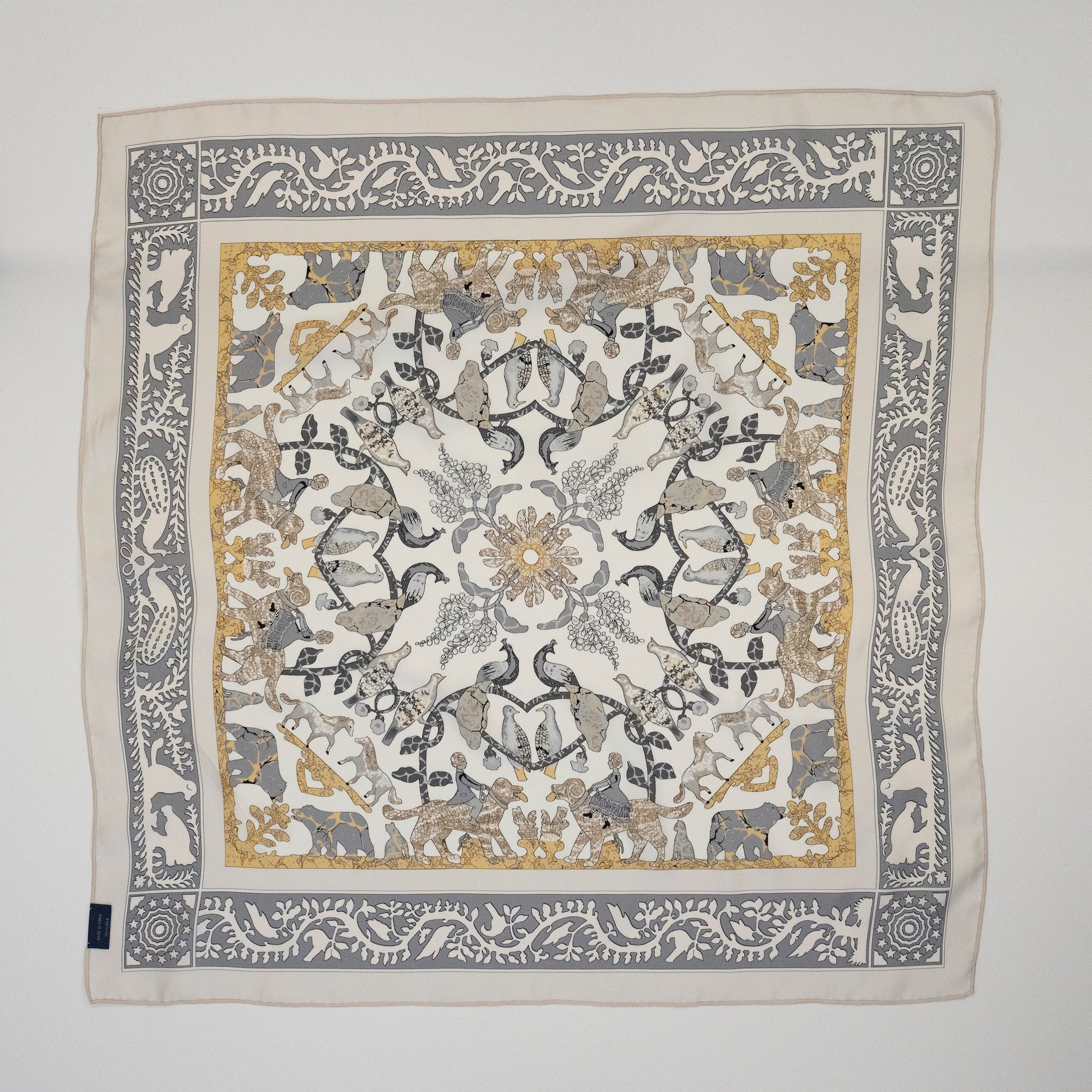KAIYI 65x65CM 100% Twill Silk Double-sided Scarf for Woman Fashion and Gift (T65-04)